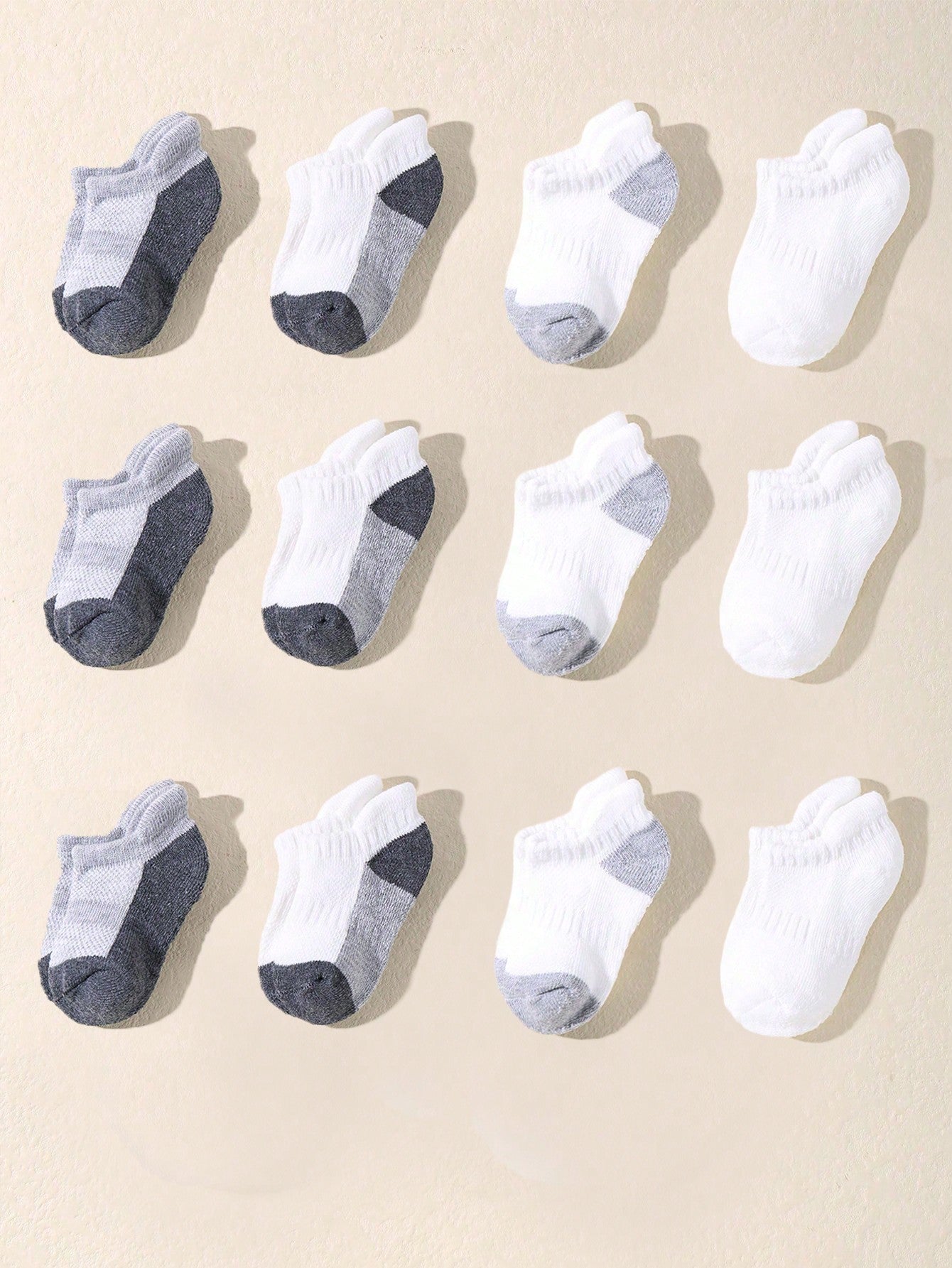 10 Pairs Baby Infant Solid Color Short Socks