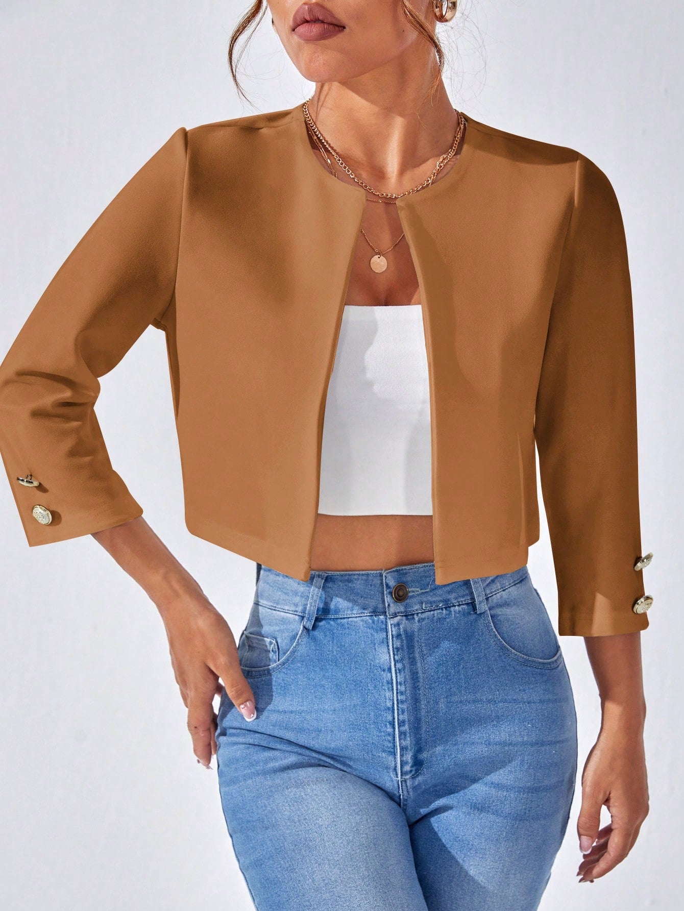 Women's Simple Solid Color Long Sleeve Jacket