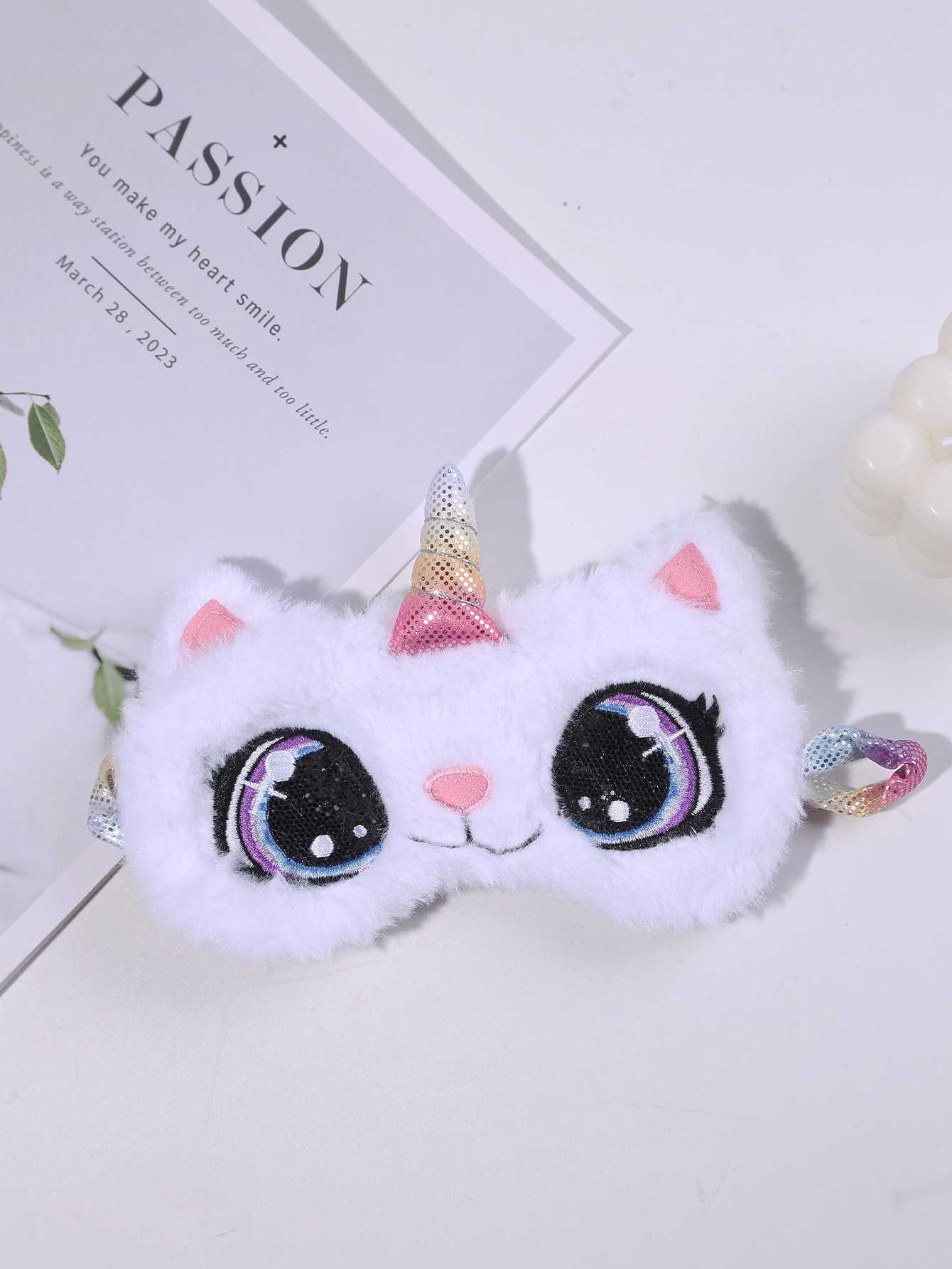 1pc Children's Cute Cartoon Unicorn/Panda Animal Plush Light-Blocking Eye Mask, Suitable For Sleep Nap, A Great Gift For Kids