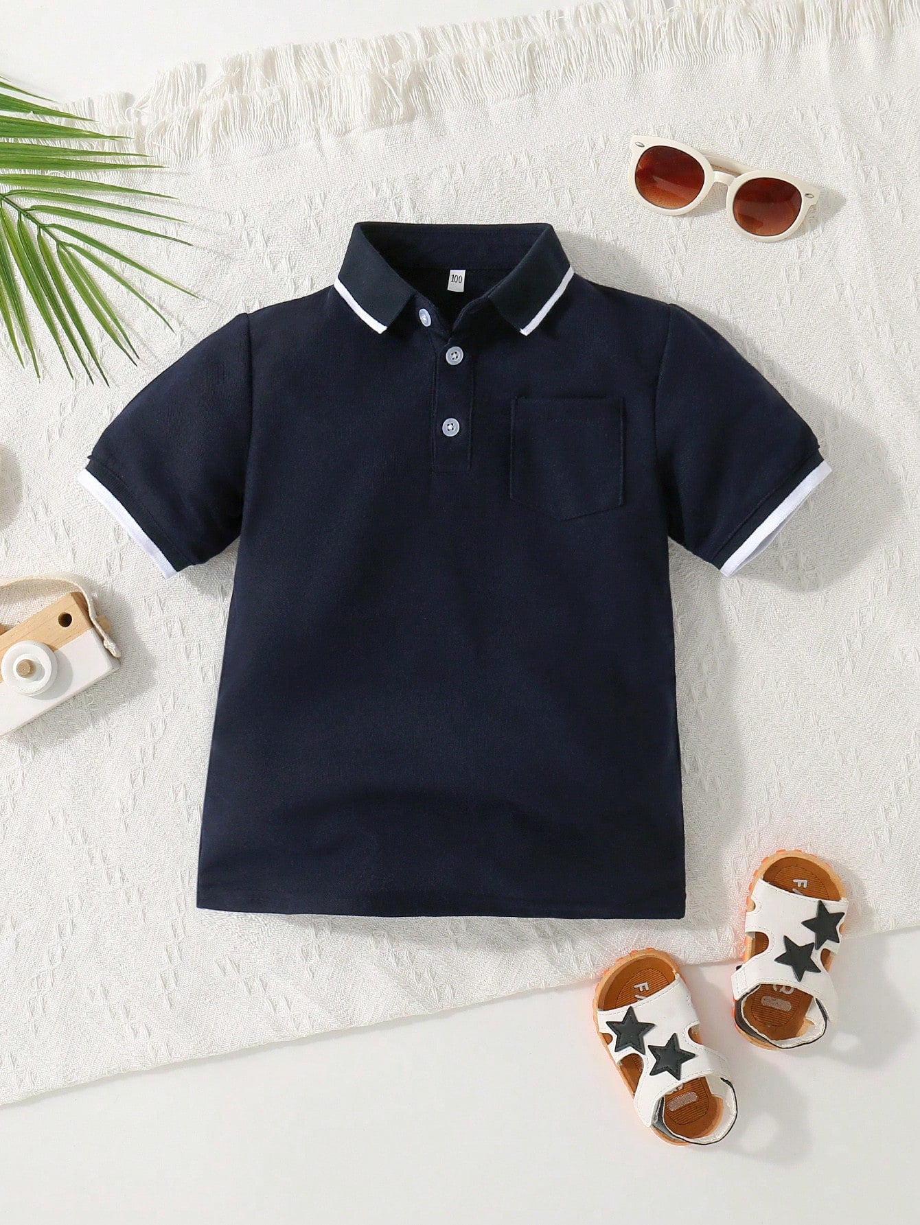 Young Boy White Short Sleeve Polo Shirt, Formal Polo Shirt