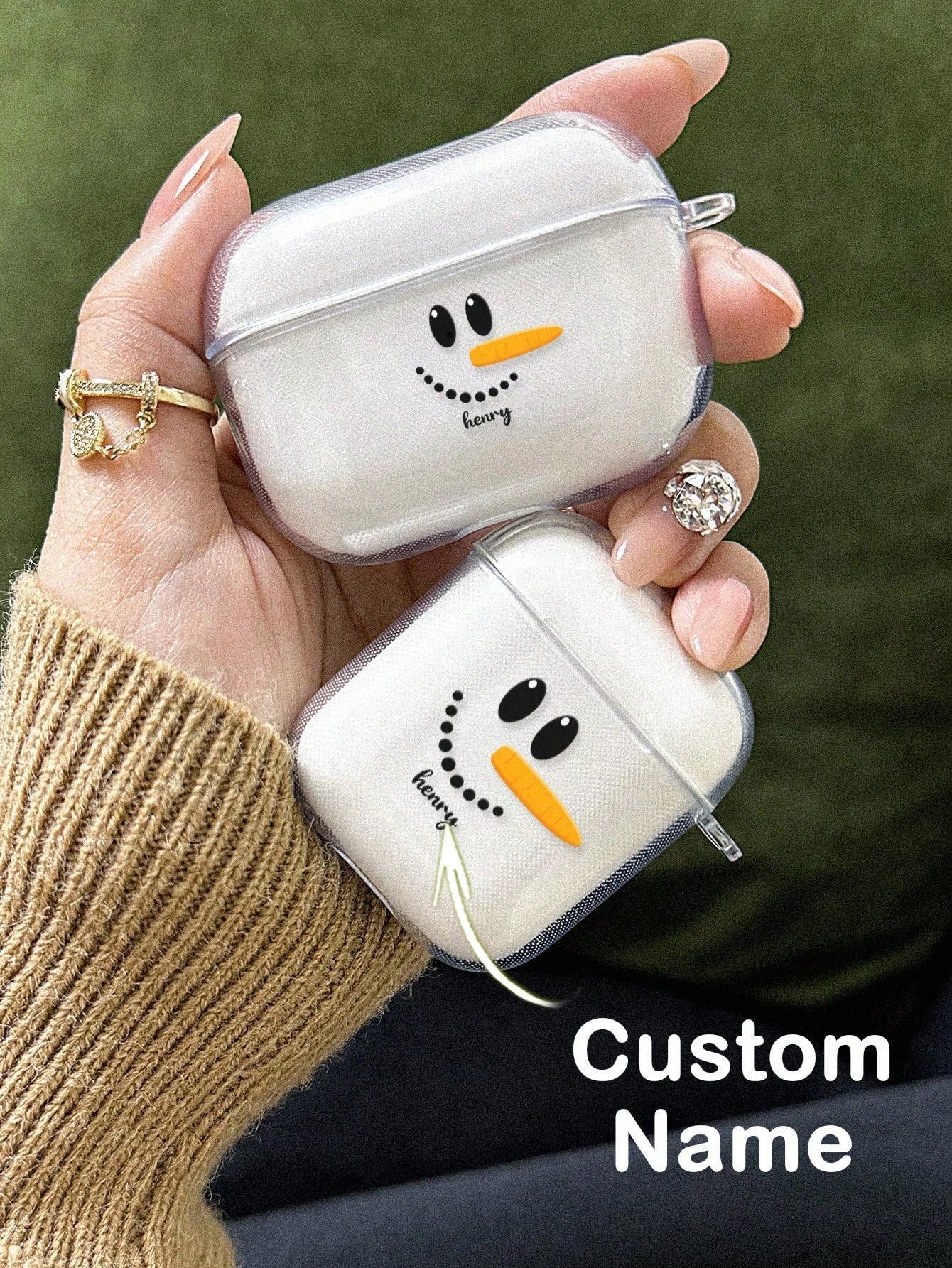 1pc Custom Name AirPods Case, Personalized Name Initials AirPods Cover, Custom Engraved Initials Monogram Airpod Case, Personalized Name Airpods Case, Anniversary Gift, Birthday Gift, Mother's Day Gift, Father's Day Gift, Best Friend Gift, Gift For Mom/Da