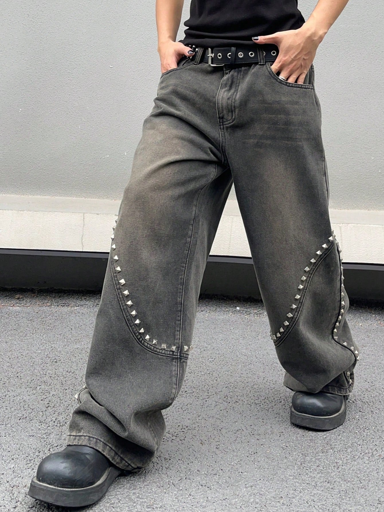 Men's Plus Size Studded Daily Fashion Jeans