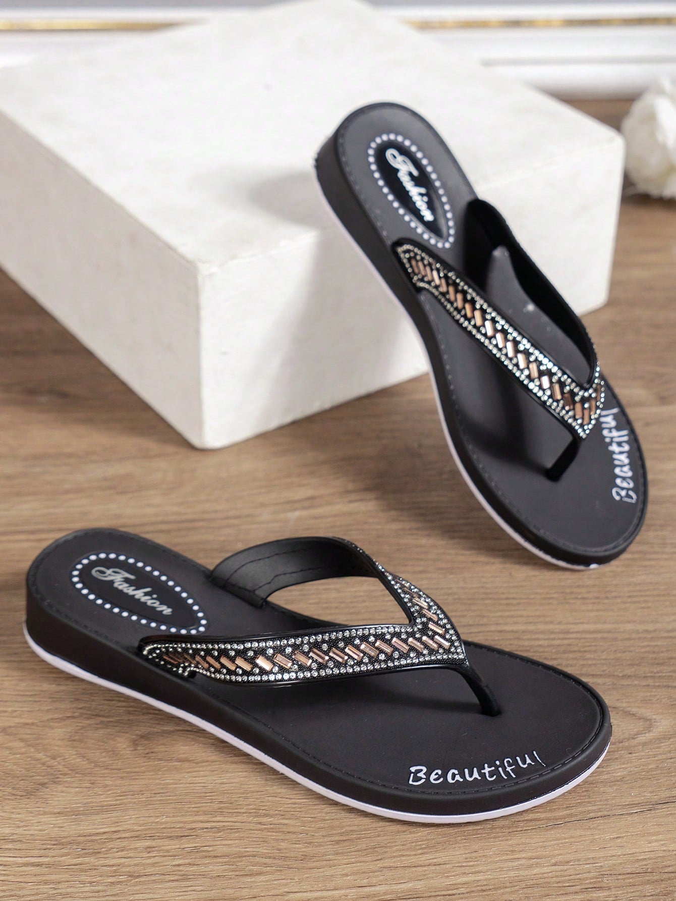 Trendy Fashionable Concise Small High-Heeled Women Slippers