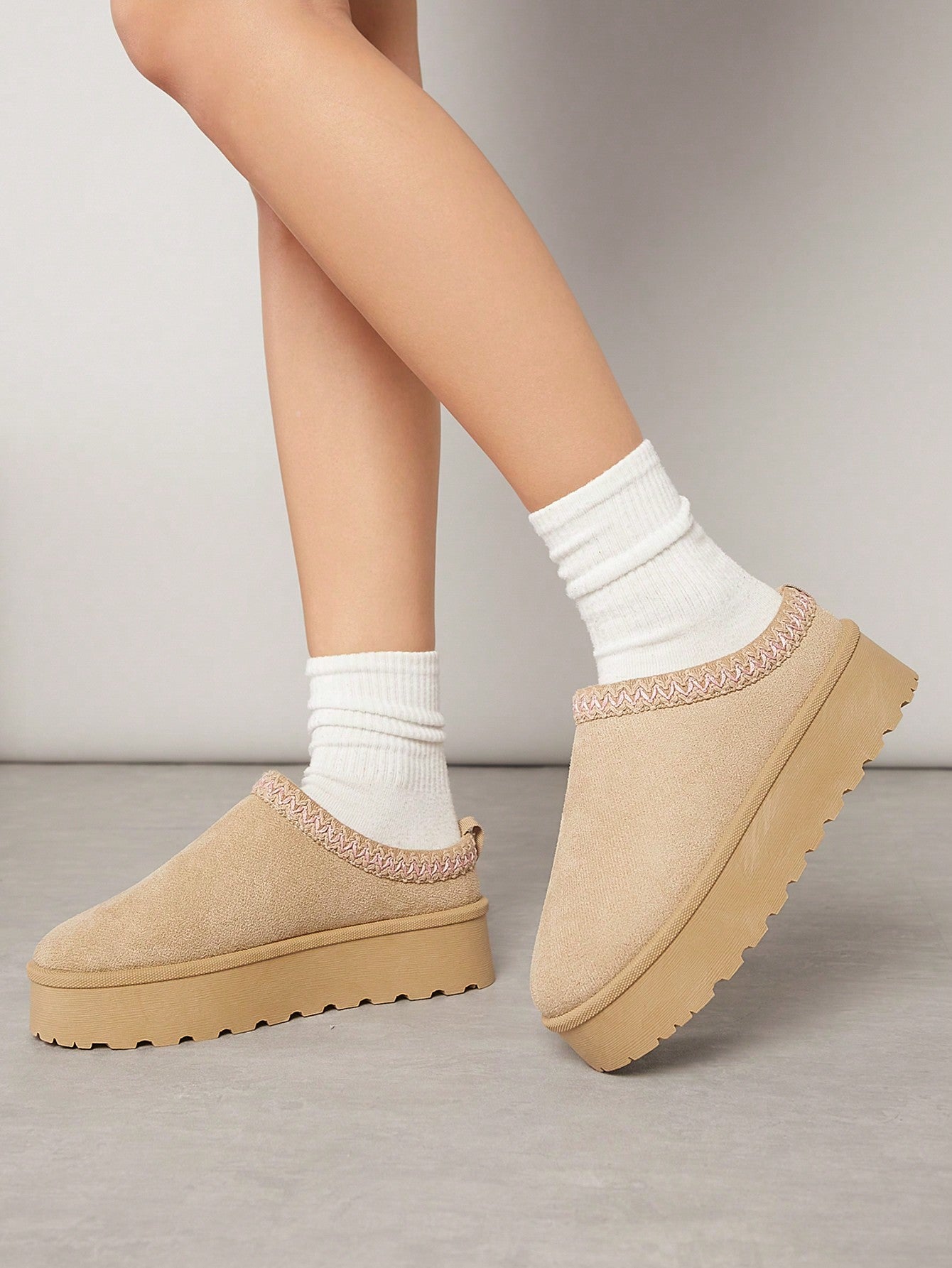 Bestseller Women's Tazsy Replica Braided Collar S& Lifted Vibe Flatform Slippers- Super Comfy,Versatile,Perfect For All-Day Lounging.