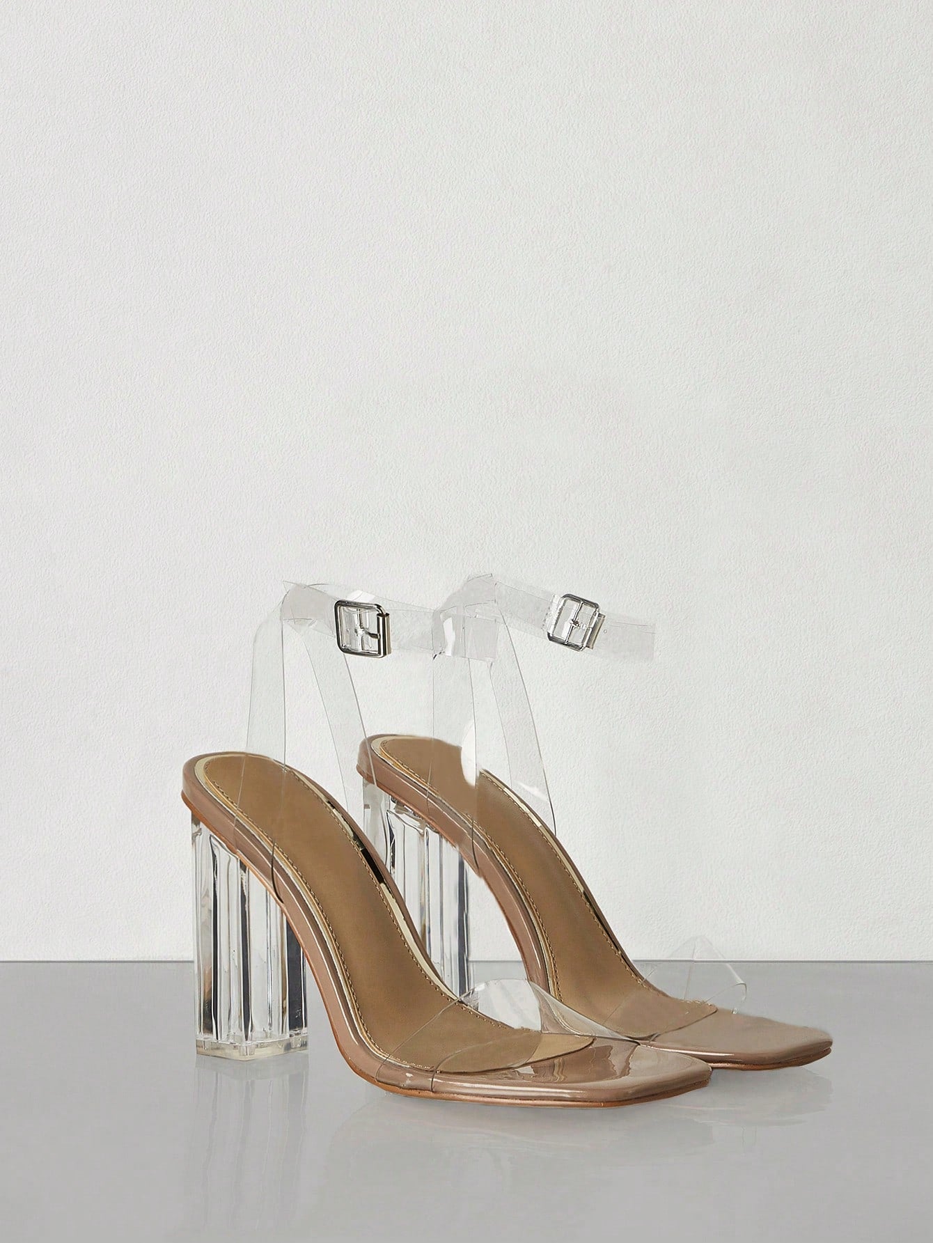 Clear Chunky Heeled Sandals Vacation Shoes Summer Sale