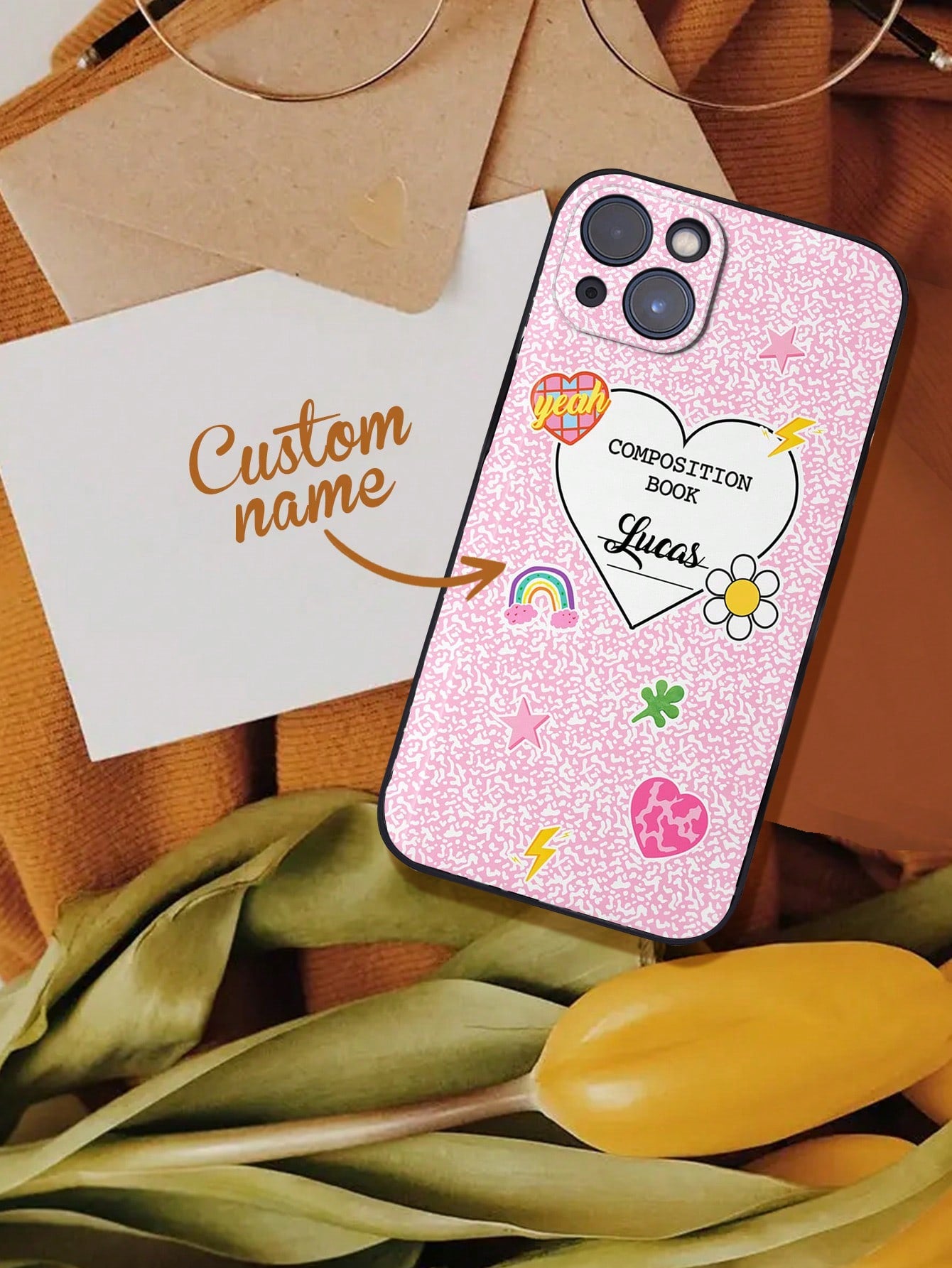 1pc Custom Name Phone Case, Personalized Name Design Iphone Case, Custom Name Iphone Case, Personalized Phone Case With Name, Custom Name Phone Case, Anniversary Gift, Valentine Gift, Birthday Gift, Wedding Gift, Mother's Day Gift, Father's Day Gift, Best