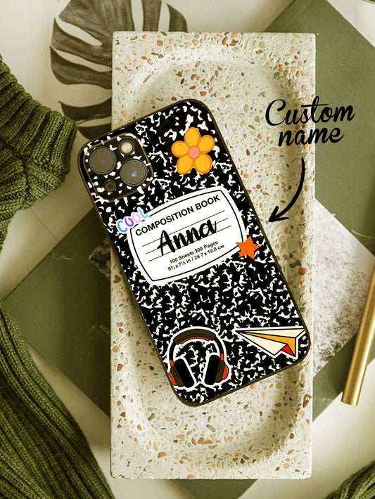 1pc Custom Name Phone Case, Personalized Name Design Iphone Case, Custom Name Iphone Case, Personalized Phone Case With Name, Custom Name Phone Case, Anniversary Gift, Valentine Gift, Birthday Gift, Wedding Gift, Mother's Day Gift, Father's Day Gift, Best