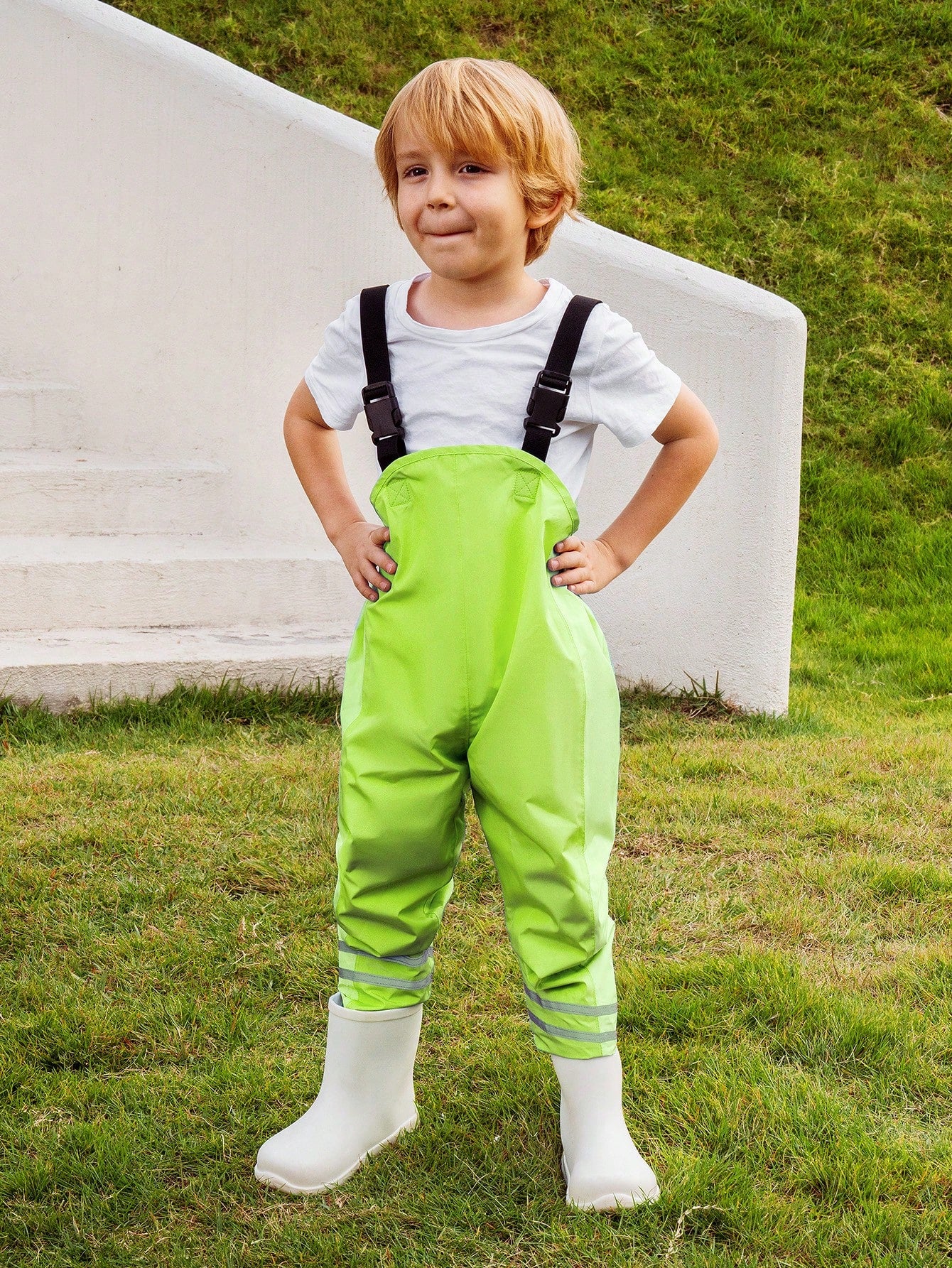 Boys' Blue Colorblock Waterproof Overalls, Cute And Suitable For All Seasons