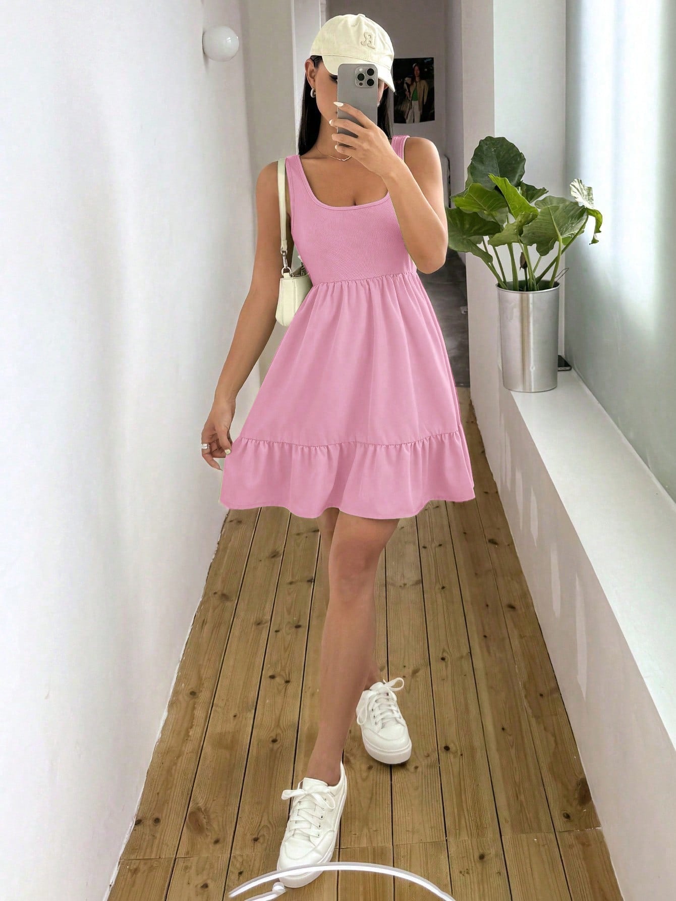 Women Fashionable Daily Wear Versatile Striped Knitted Splicing Dress