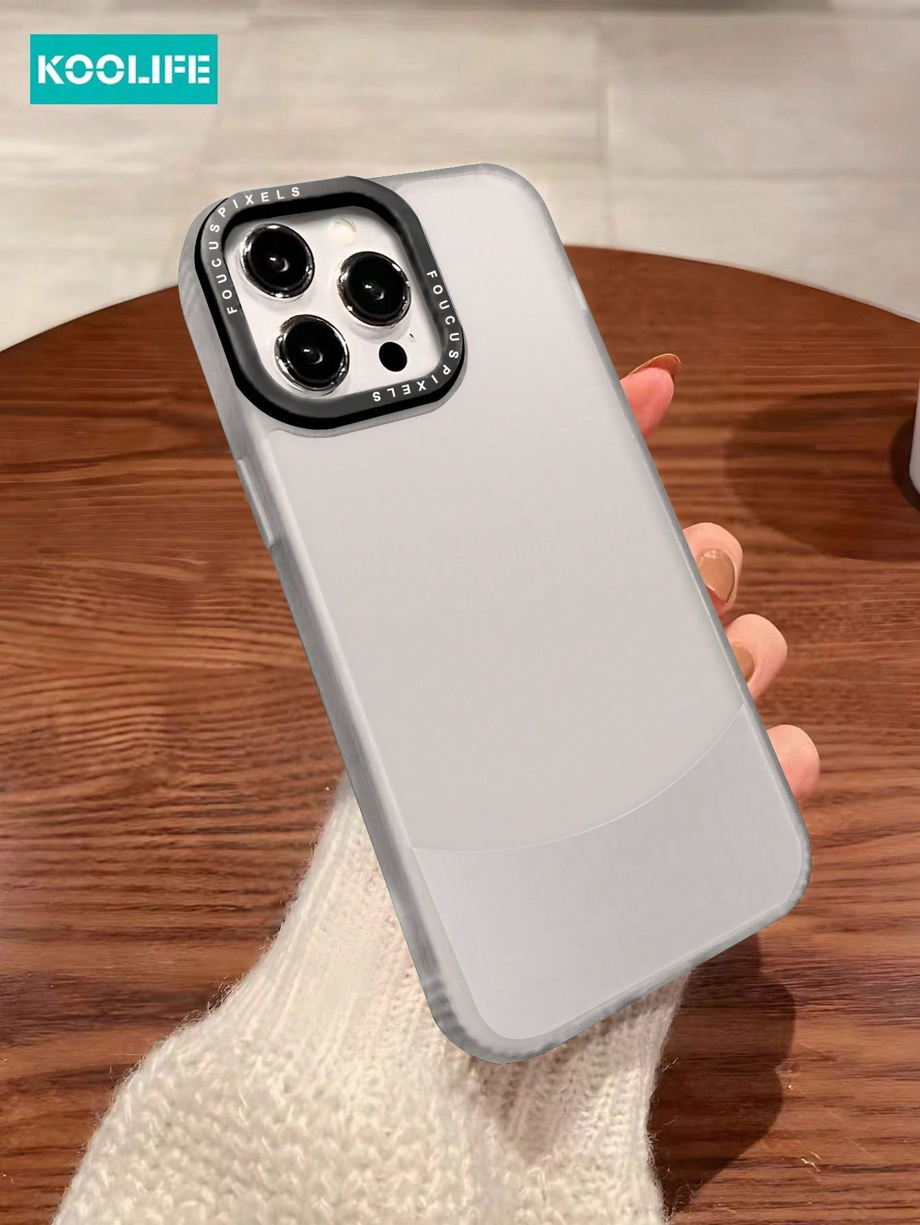 Koolife 1pc Dual-Color TPU Transparent + Frosted Soft Phone Case, Compatible With Apple IPhone 12/12 Pro/12 Pro Max/13/13 Pro/13 Pro Max/14/14 Plus/14 Pro/14 Pro Max/15/15 Pro/15 Pro Max/15 Plus