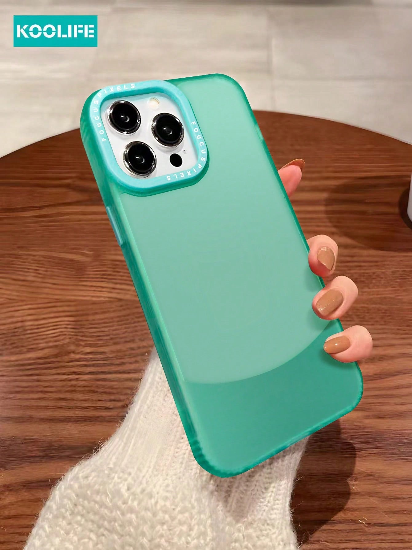 Koolife 1pc Dual Color TPU Transparent + Frosted Soft Case Compatible With Apple IPhone12/12Pro/12ProMax/13/13Pro/13ProMax/14/14Plus/14Pro/14ProMax/15/15Pro/15ProMax/15Plus
