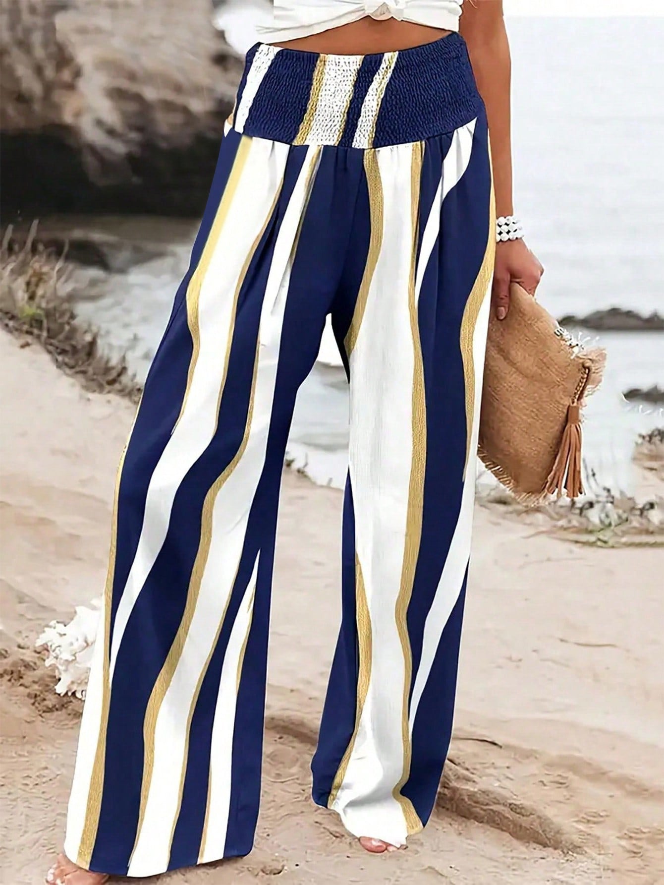 Frenchy Women's Casual High Waist Straight Leg Pants