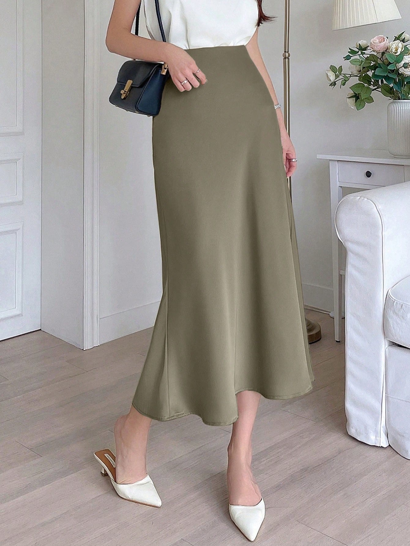 Women's Solid Color Simple Daily Long Skirt