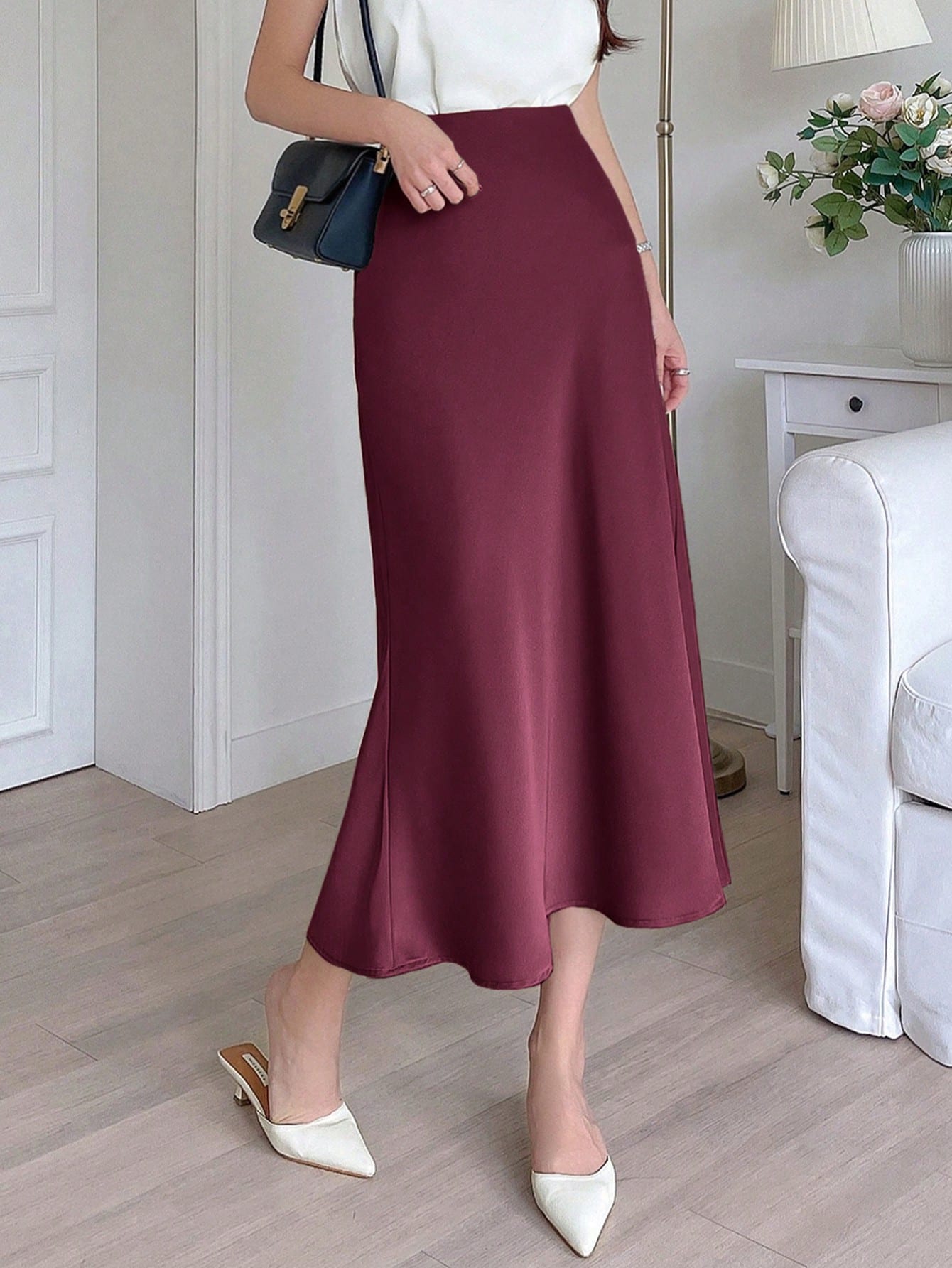 Women's Solid Color Simple Daily Long Skirt