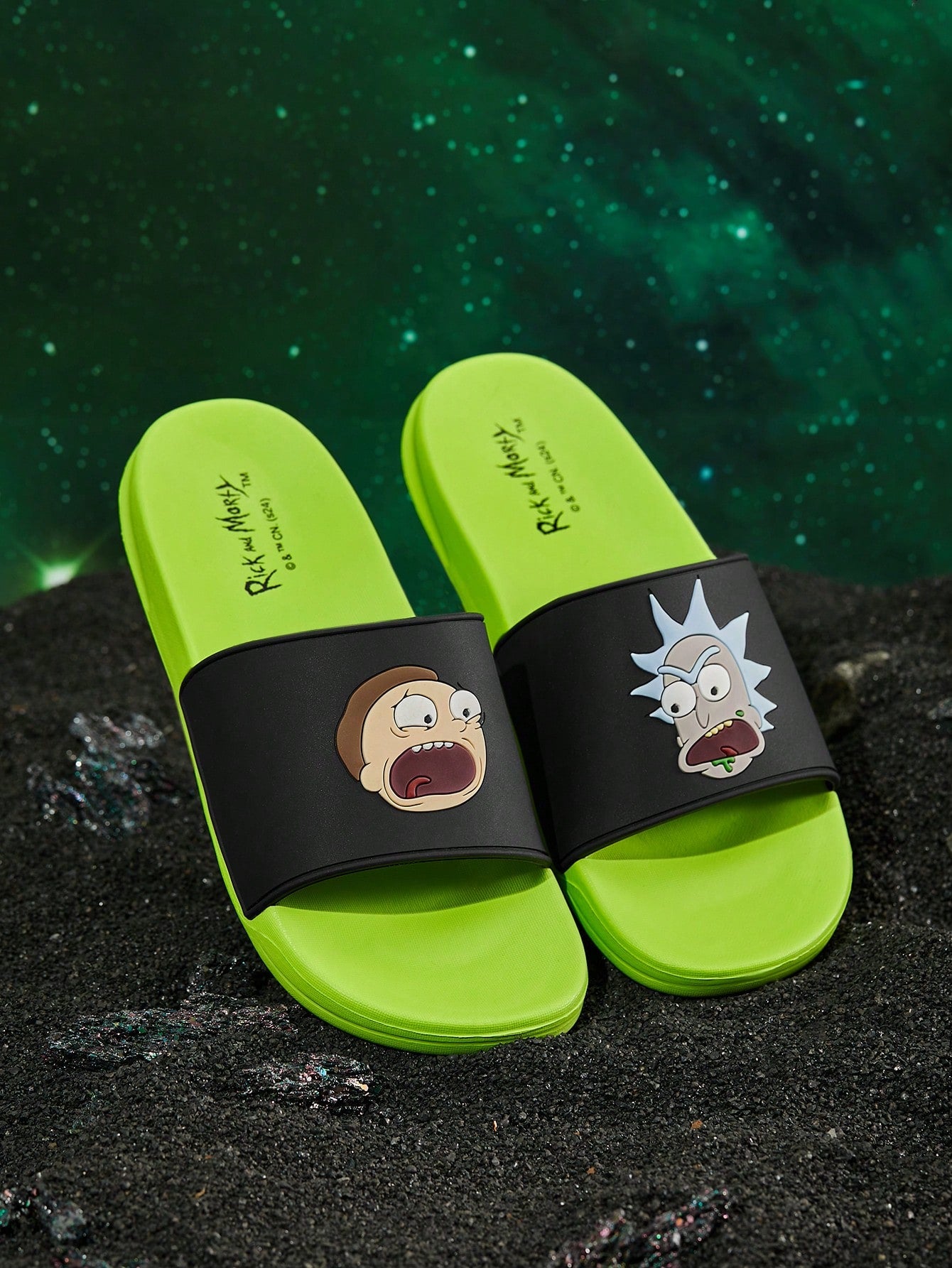 Rick and Morty X Women's Cartoon And Letter Printed Plastic Slippers