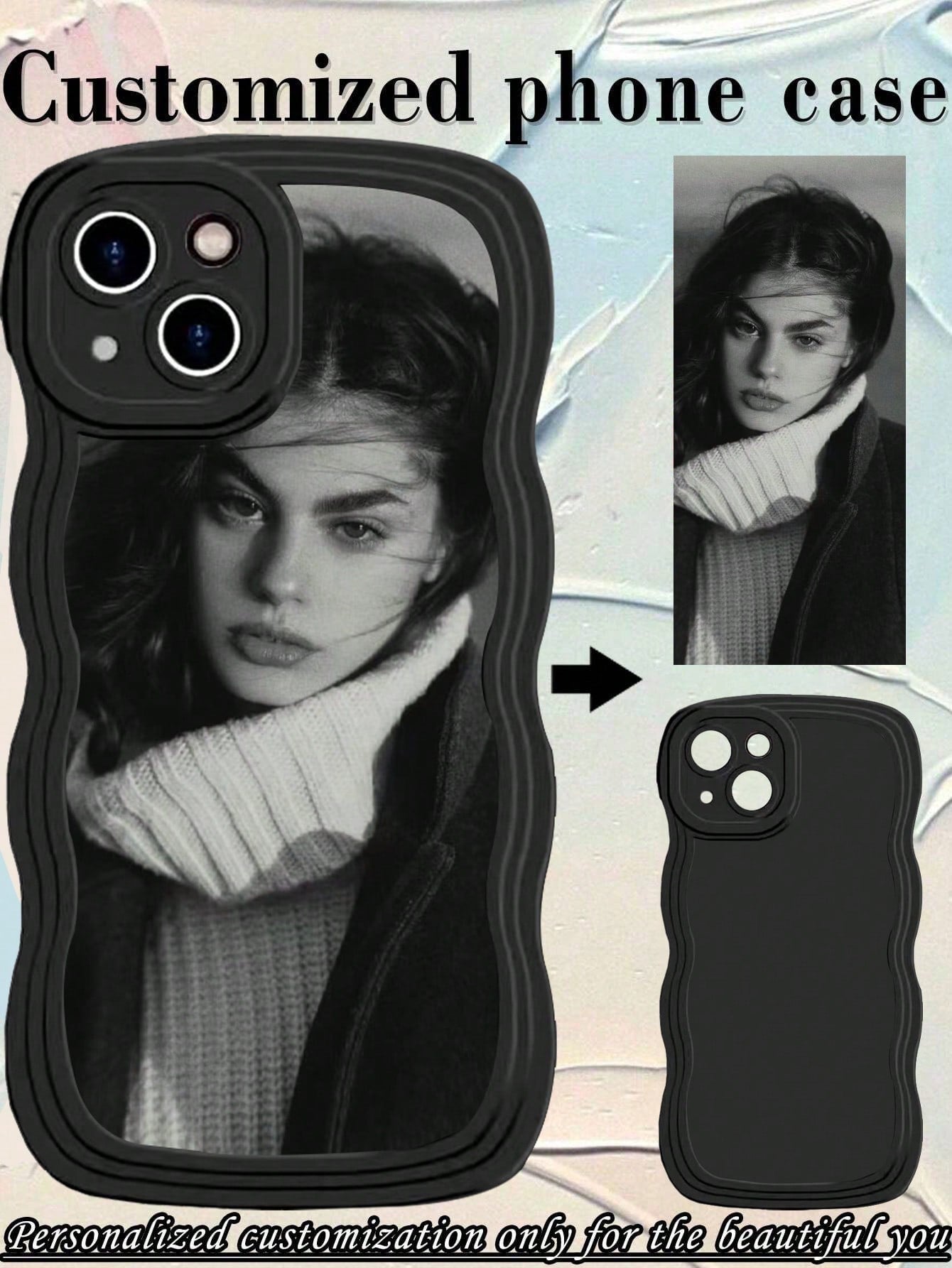 1pc Customized Personalized Picture Full Covered Silicone Camera Lens Protector Phone Case, Compatible With Apple 15/14/13/12/11 Pro Max