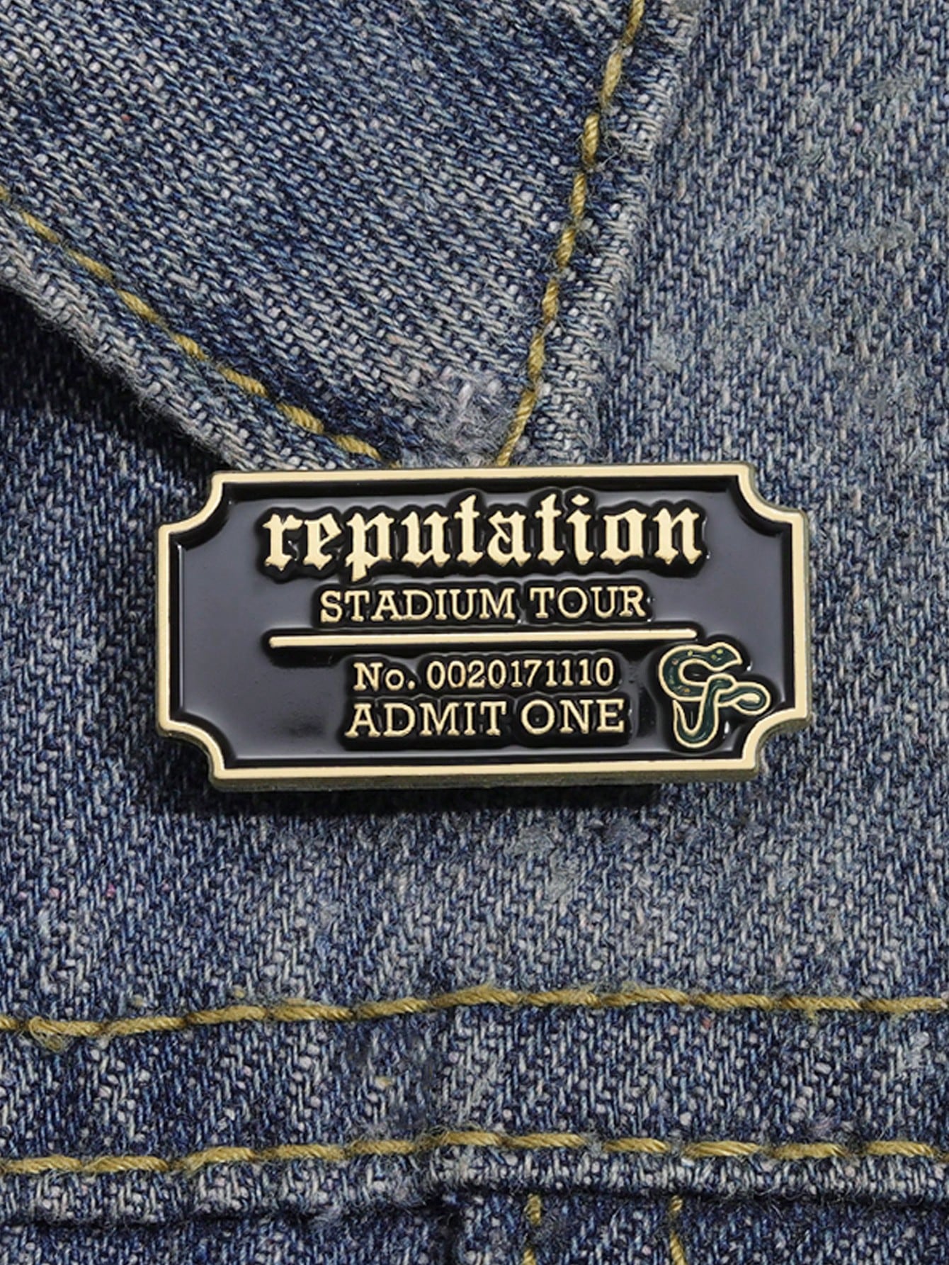 1pc Reputation Music Album Concert Ticket Enamel Pins Custom Music Lover Souvenir Gift Brooch Lapel Pin Badge Jewelry Accessories