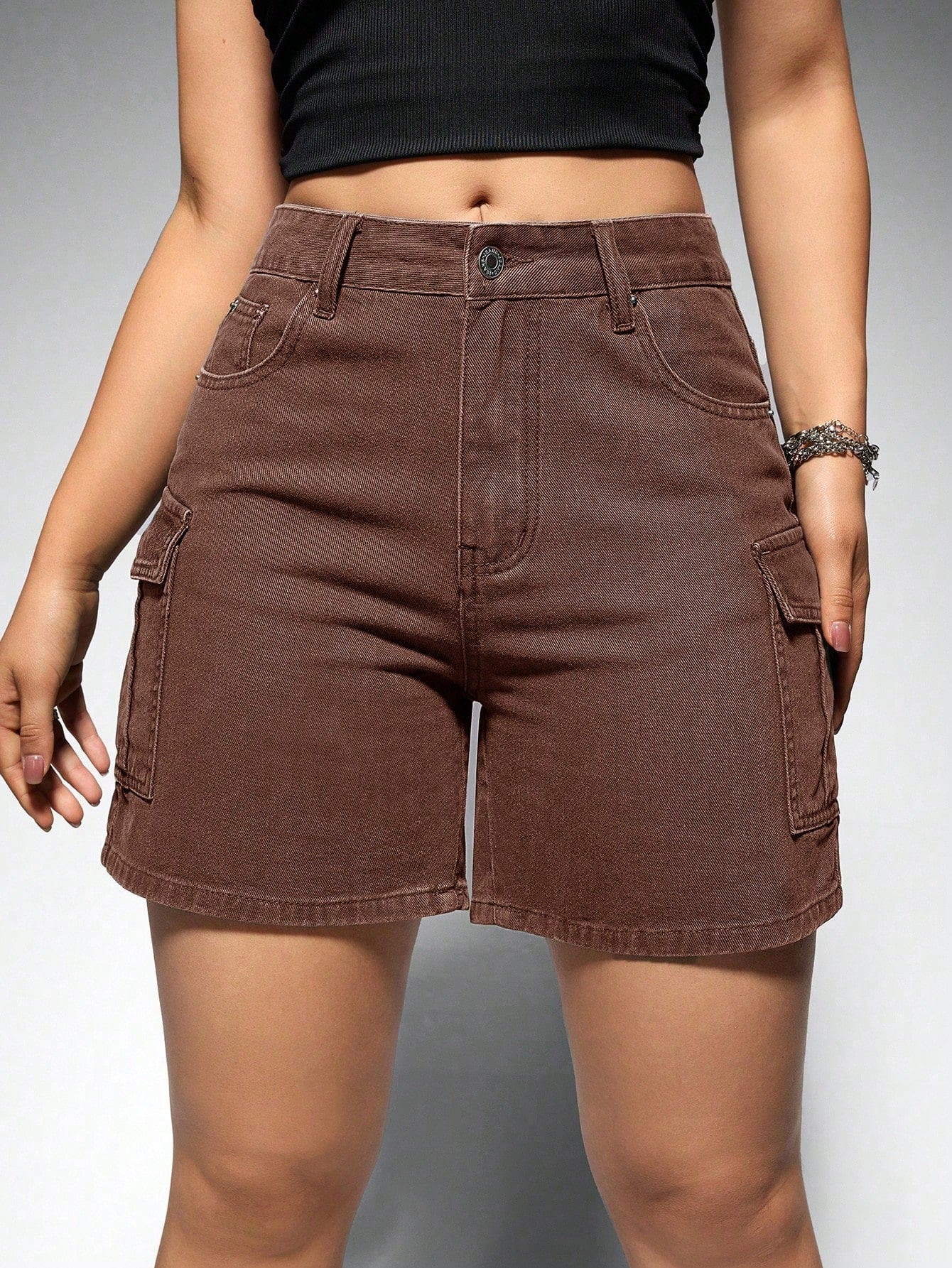 Women Casual Solid Color Denim Shorts, SpringSummer