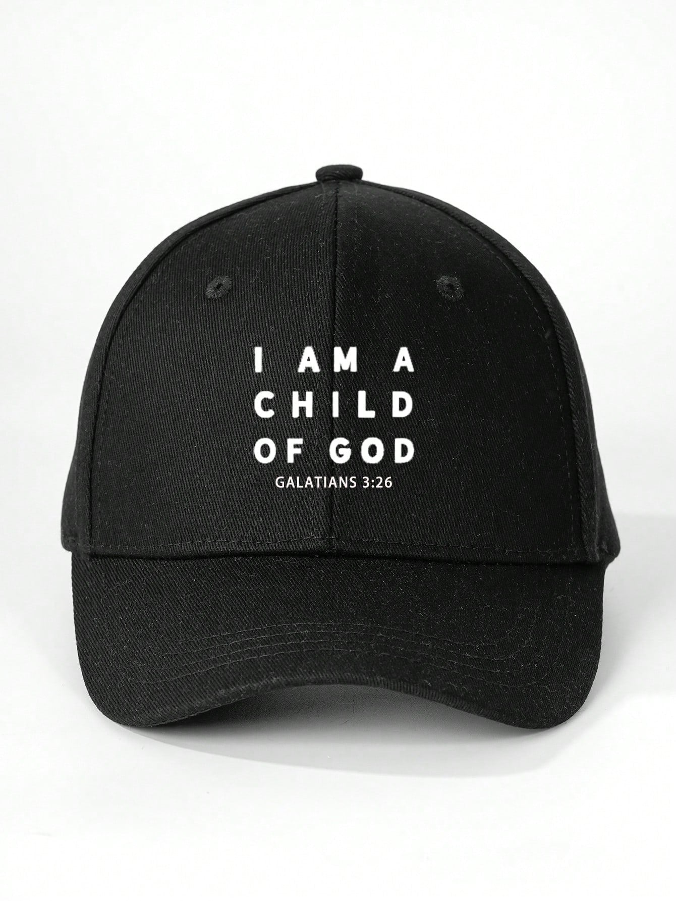 Printed I AM A CHILD OF GOD Children's Baseball Cap, Outdoor Adjustable Sun Protection Casual Hat, Suitable For Boys And Girls, Spring, Autumn, Travel, Beach, Vacation, Sun Hat