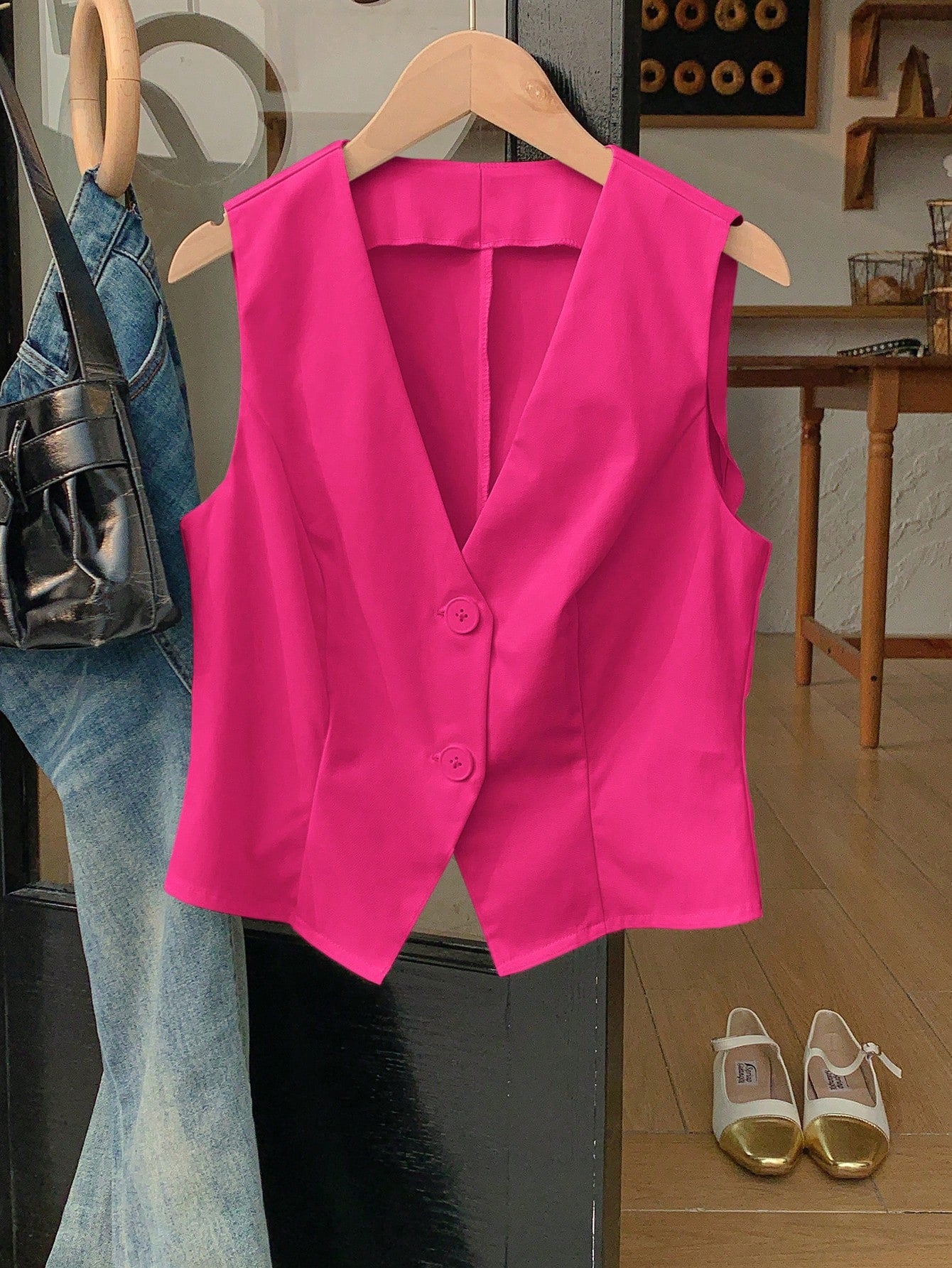 Women's Summer Casual Solid Color Suit Vest