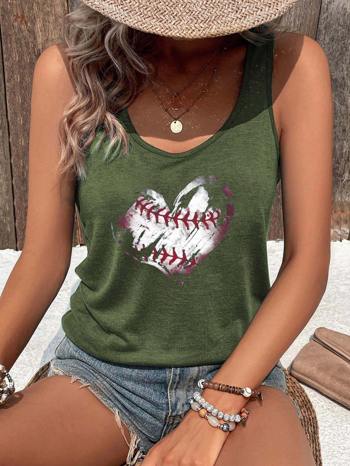 Women's Valentine's Day Heart Pattern Tank Top