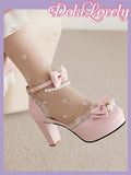 Dola Lovely Sexy And Fashionable Lolita Style High Heels With Bow Decoration, Graduation Heel, Prom Heels For Summer