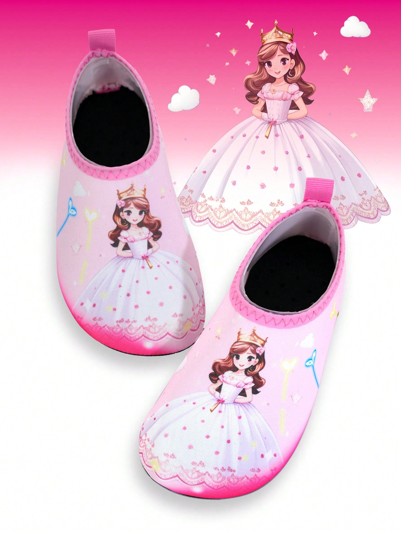 Cute Cartoon Rubber Anti-Slip Beach Girl Water Shoes & Breathable Kids Yoga Shoes & Infant Walking Shoes With Soft Bottom