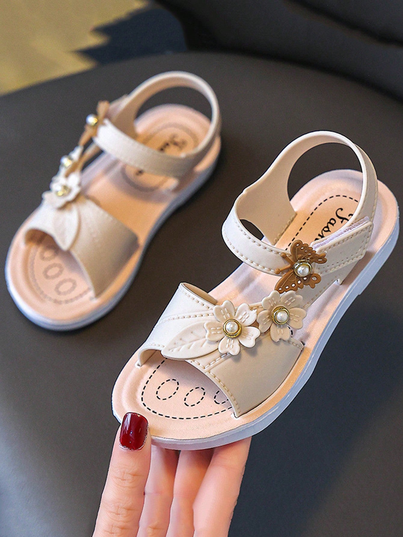 Children's Summer Sandals For Girls, Soft Sole Baby Shoes, Purple Bowknot Princess Flat Sandals