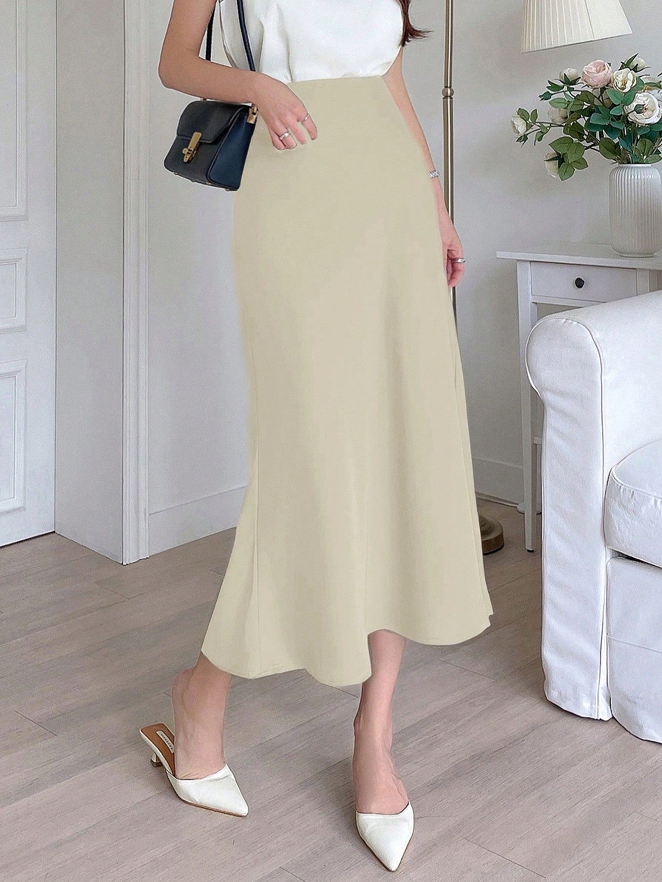 Women's Solid Color Simple Daily Long Skirt