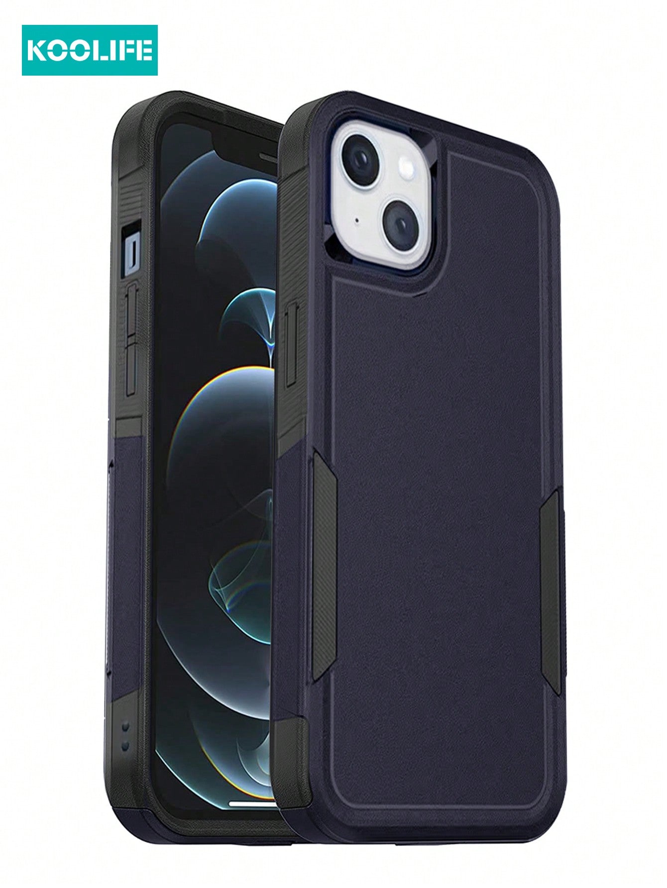 Koolife 1Pc Double Layer Anti-Fall Shockproof High-End Business Phone Case Compatible With Apple IPhone 12/12 Pro/12 Pro Max/13/13 Pro/13 Pro Max/14/14 Plus/14 Pro/14 Pro Max/15/15 Pro/15 Plus/15 Pro Max