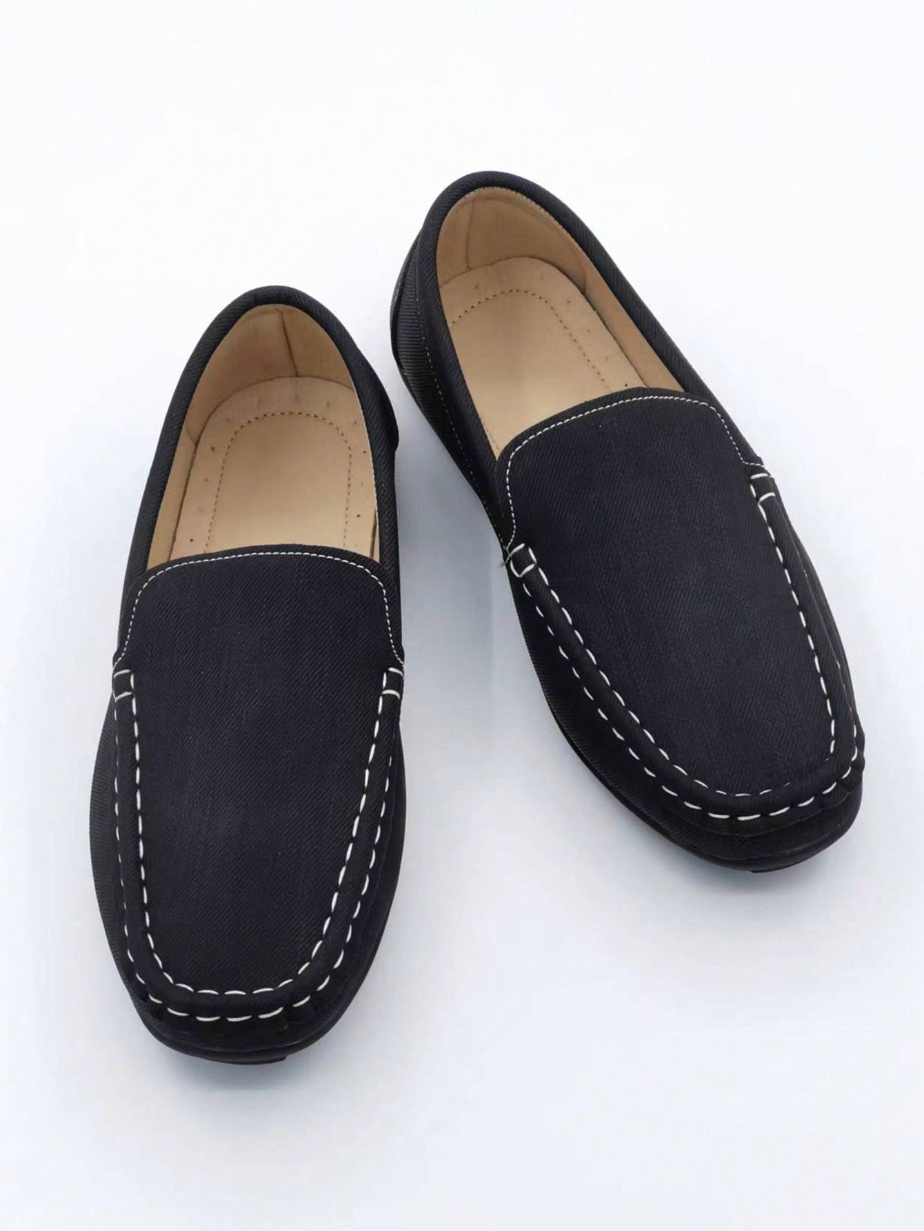 Teenagers Loafers, Simple & Comfortable Slip-On Black Casual Flat Shoes, Suitable For Boys