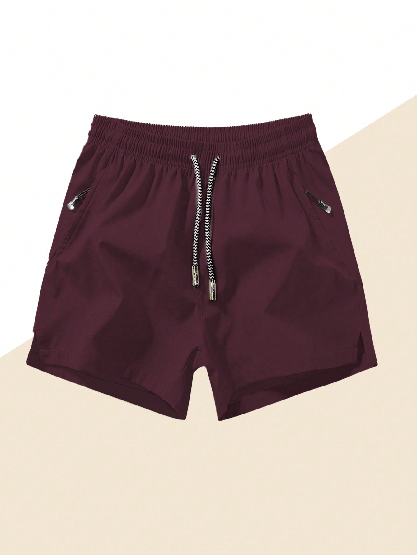 Men's Anti-Lost Zippered Pocket Drawstring Waistband 3/4 Sports Shorts With Unique Features