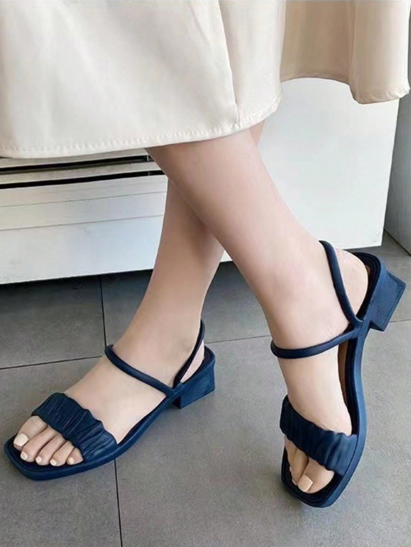 Women's Blue Pink Wedges Spring And Summer Sandals Casual Fashion Personality Slippers