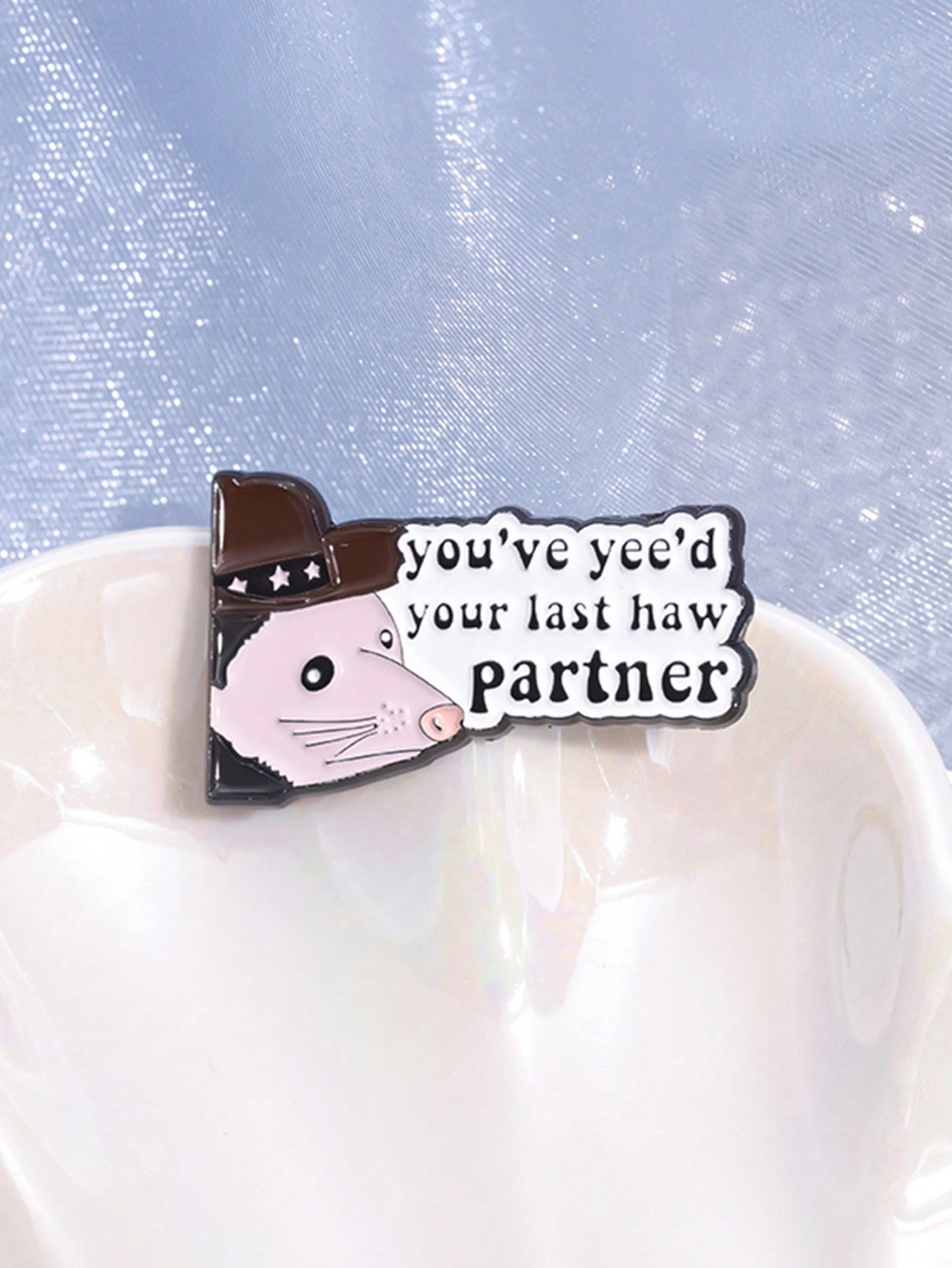 1pc Funny Texts Mouse Enamel Pins Custom Cartoon Mouse Brooches Lapel Badges Cartoon Animal Jewelry Gift For Kids Friends