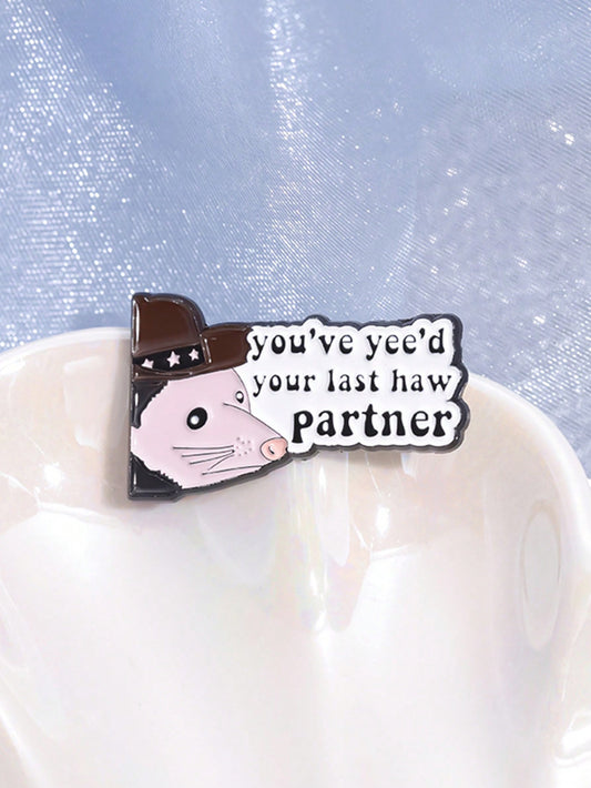 1pc Funny Texts Mouse Enamel Pins Custom Cartoon Mouse Brooches Lapel Badges Cartoon Animal Jewelry Gift For Kids Friends