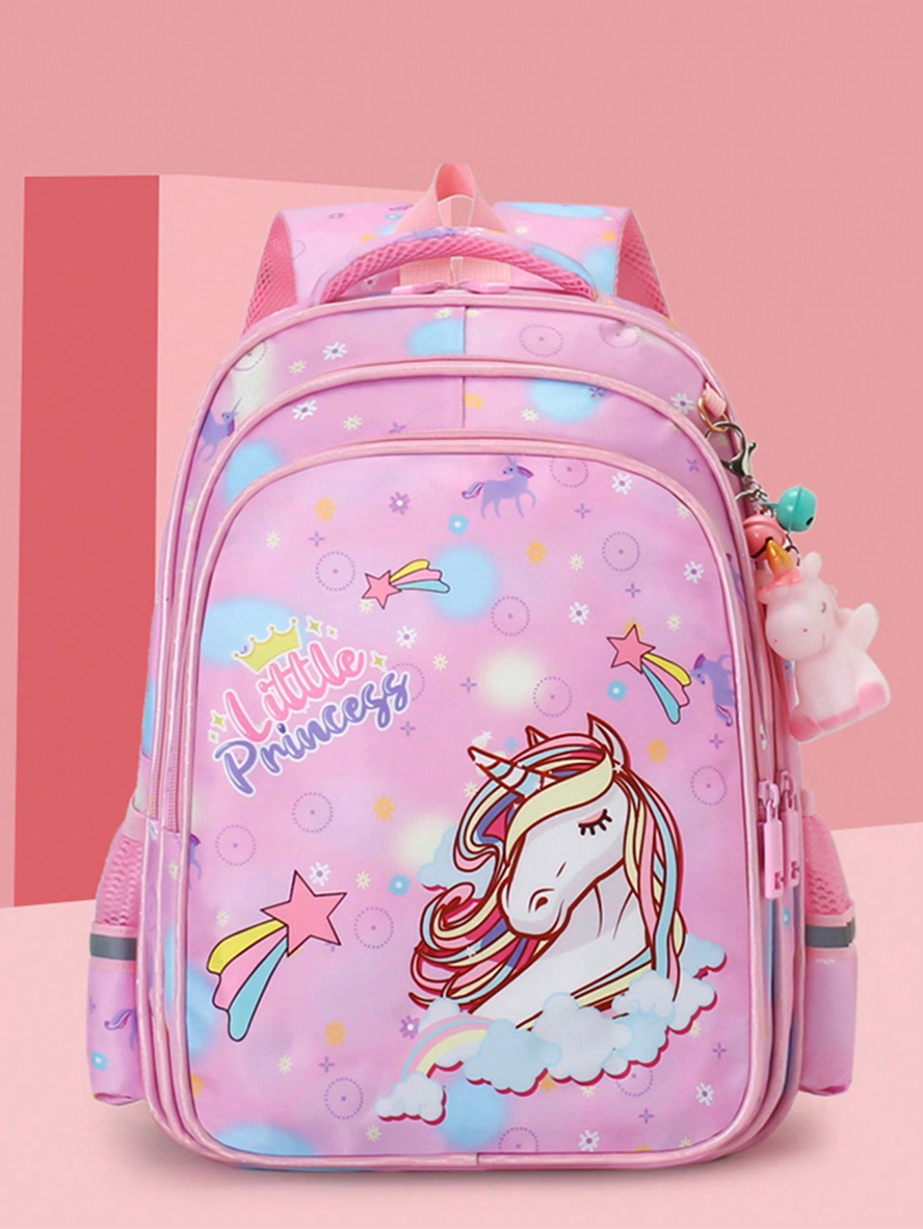 Cute Children's Backpack Cartoon Unicorn Pattern Book-Bag With Pendant