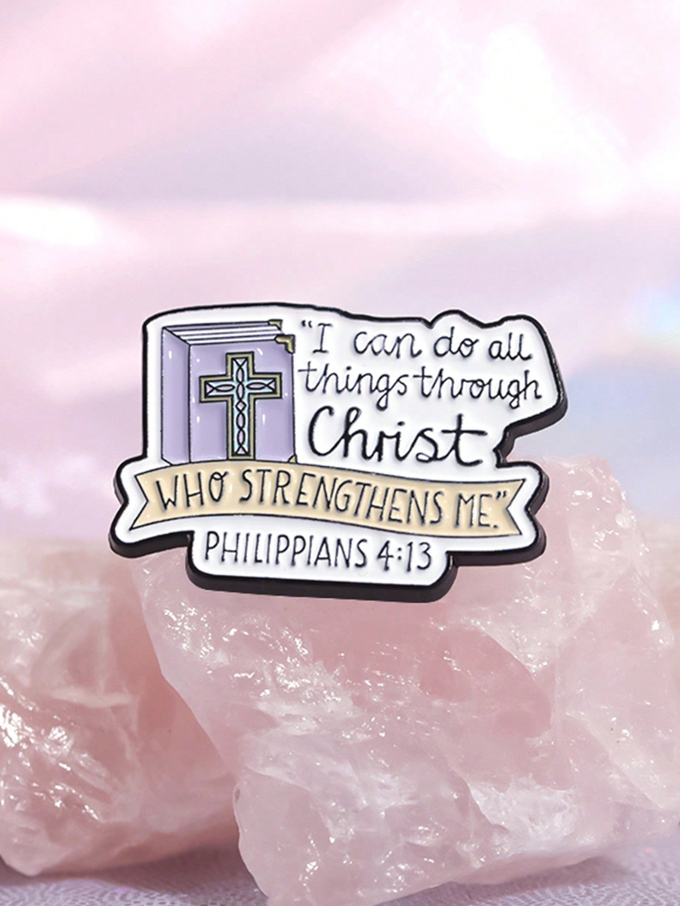 1pc I Can Do All Things Through Christ Enamel Pins Custom Believe In Jesus Brooches Lapel Badges Jewelry Gift For Friends