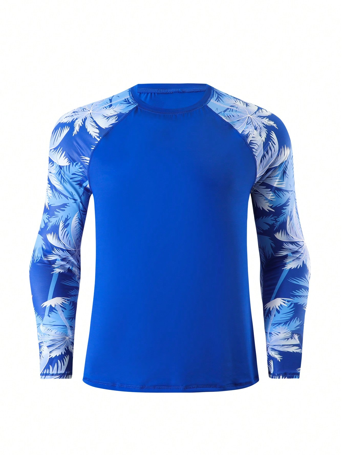 Men's Printed Splicing Long Sleeve Surfing T-Shirt For Vacation