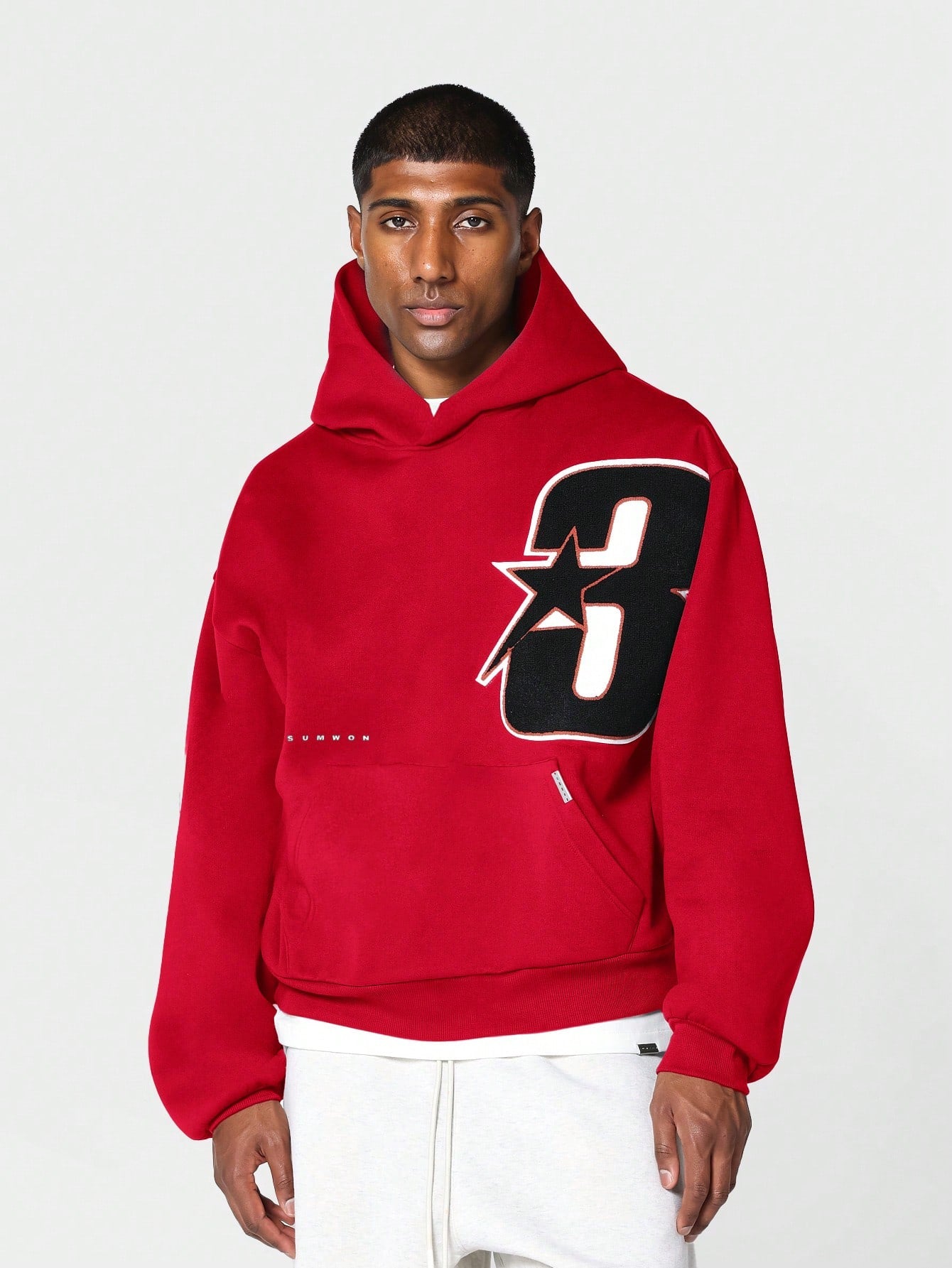 Overhead Hoodie With Applique Embroidery College Ready