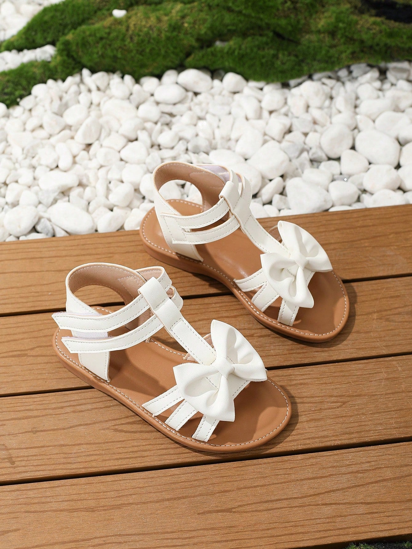 Girls' New Summer Fashion Simple Bow Knot Daily Sandals, Comfortable Soft Sole Beach Shoes