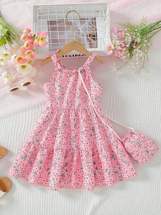 Young Girl Summer New Ditsy Floral Princess Dress