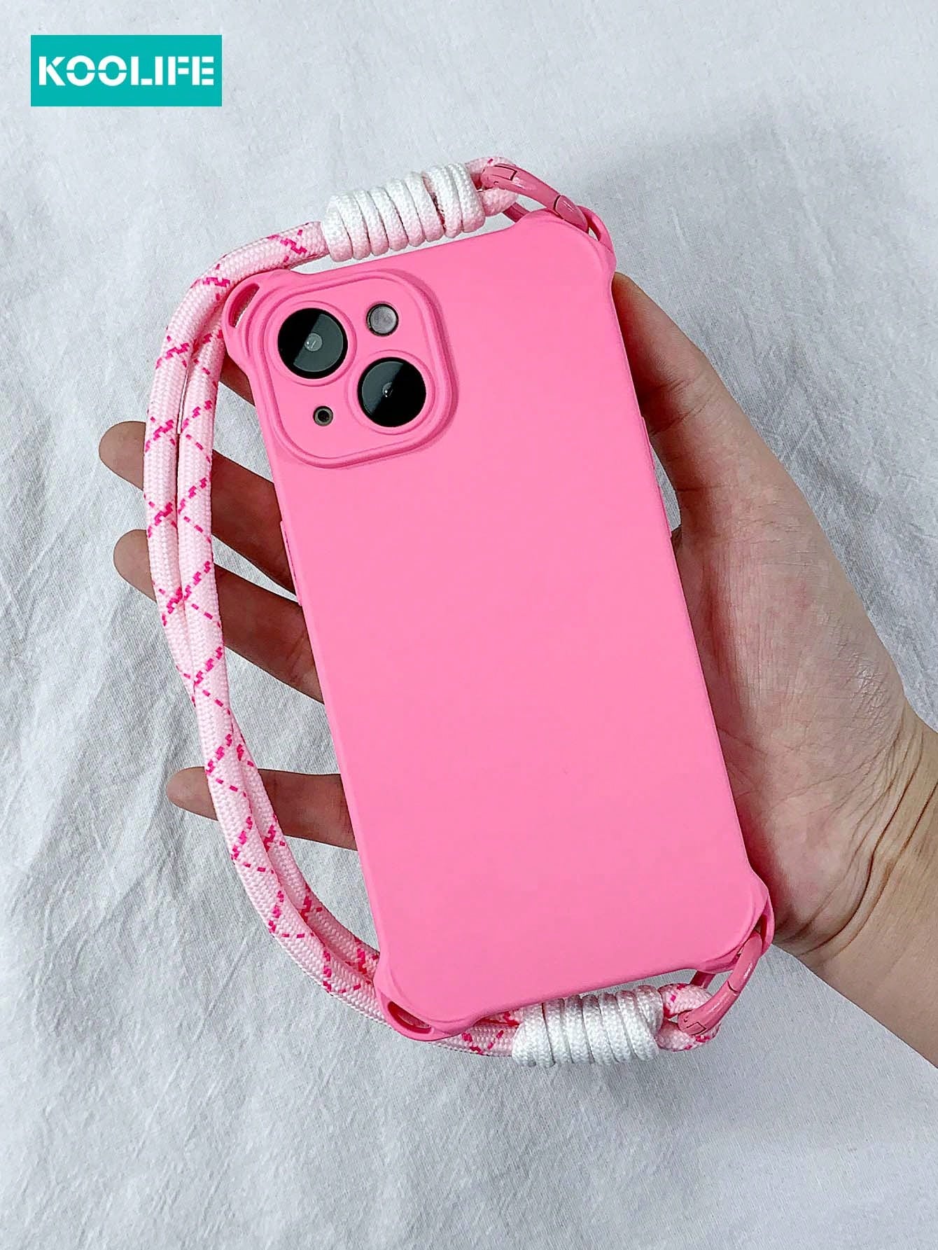 Koolife 2pcs/Set Wrist Strap And Phone Case, TPU Soft Shell Anti-Fall And Anti-Lost Mobile Phone Protection Case Compatible With Apple IPhone 12/12 Pro/12 Pro Max/13/13 Pro/13 Pro Max/14/14 Plus/14 Pro/14 Pro Max/15/15 Pro/15 Pro Max/15 Plus