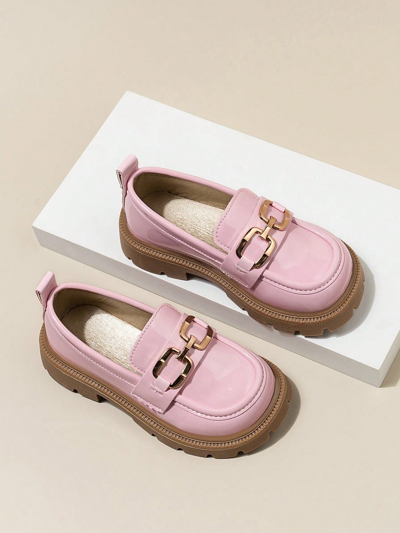 Black Girls' Waterproof Lightweight Flats, Princess British Style Loafers For All Seasons