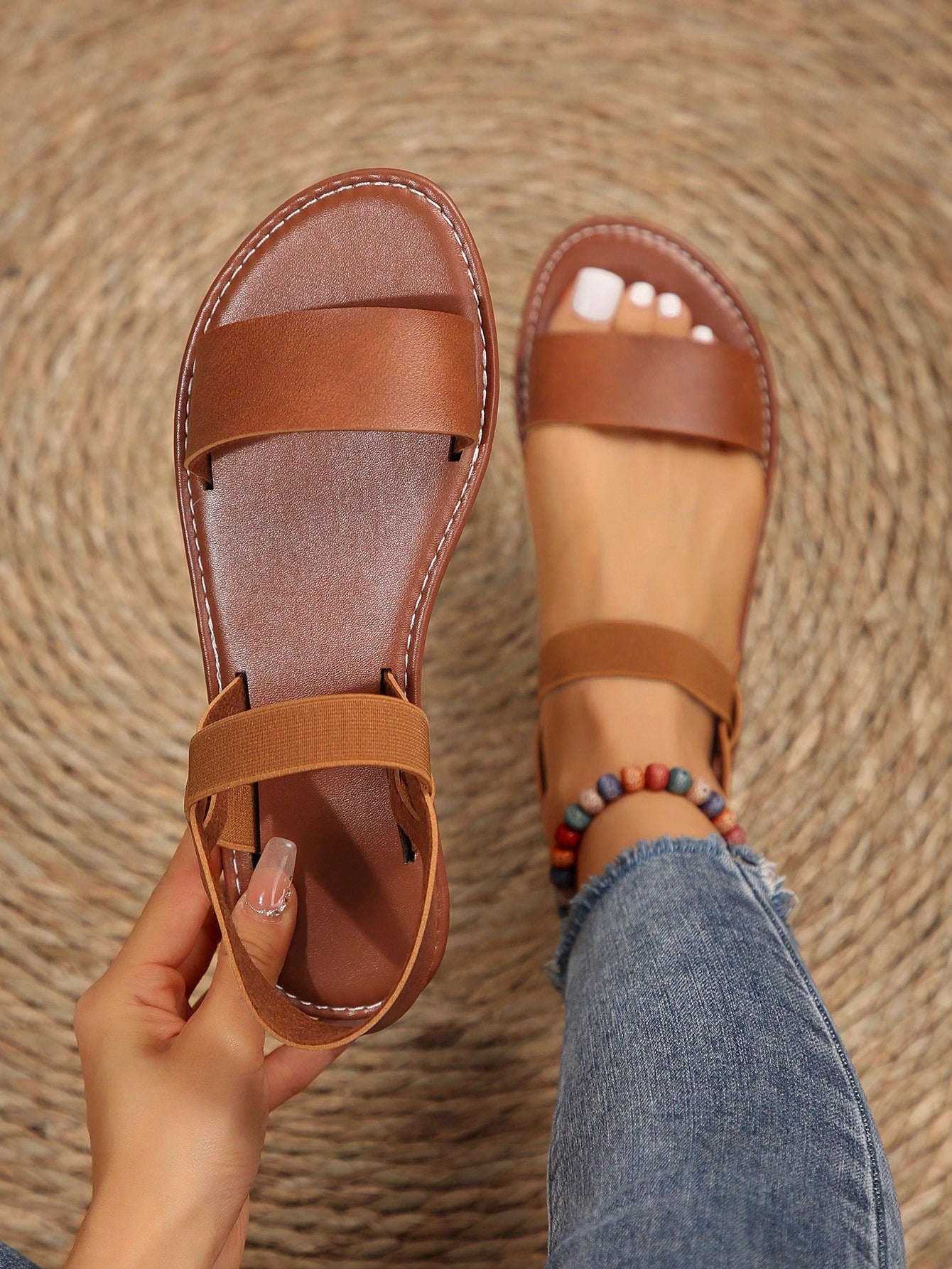 New Summer Women Flat Sandals Home Beach Flip Flops Roman Style Slippers