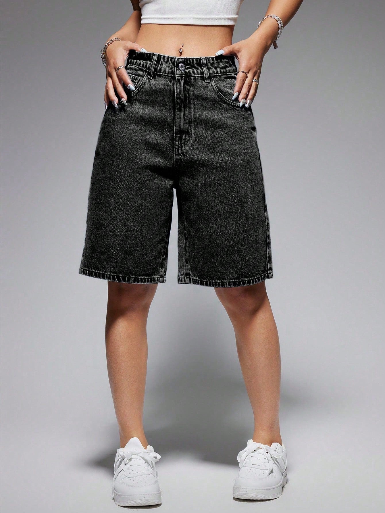 Women's Fashion Solid Color Summer Denim Shorts