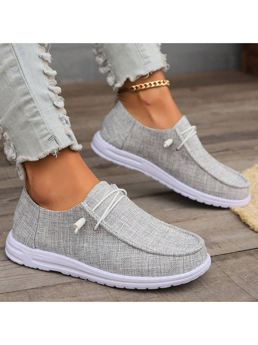 Women's Spring And Autumn Solid Color Linen Fabric Lightweight And Comfortable Flat Casual Loafers