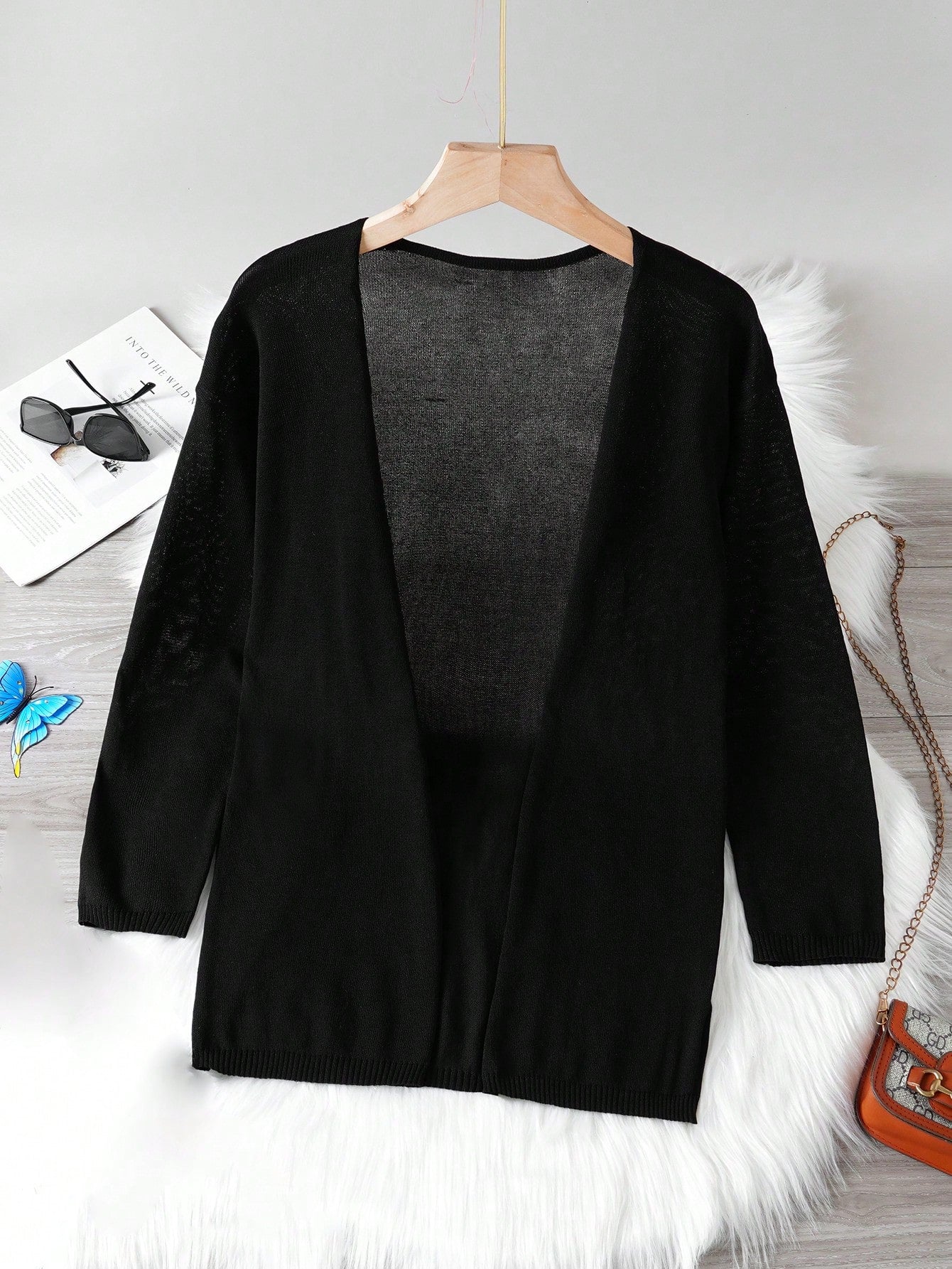 Tween Girl Solid Color Long Sleeve Casual Cardigans