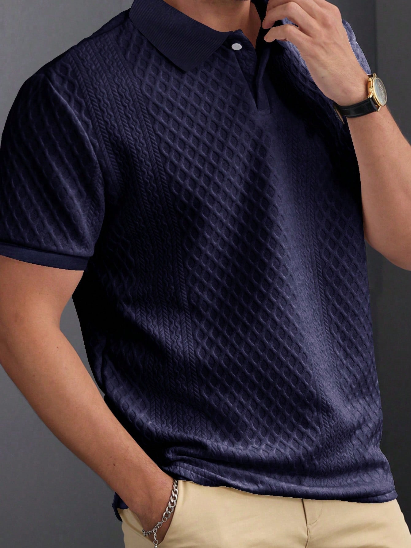 Men's Summer Solid Color Short Sleeve Casual Commute Polo Shirt