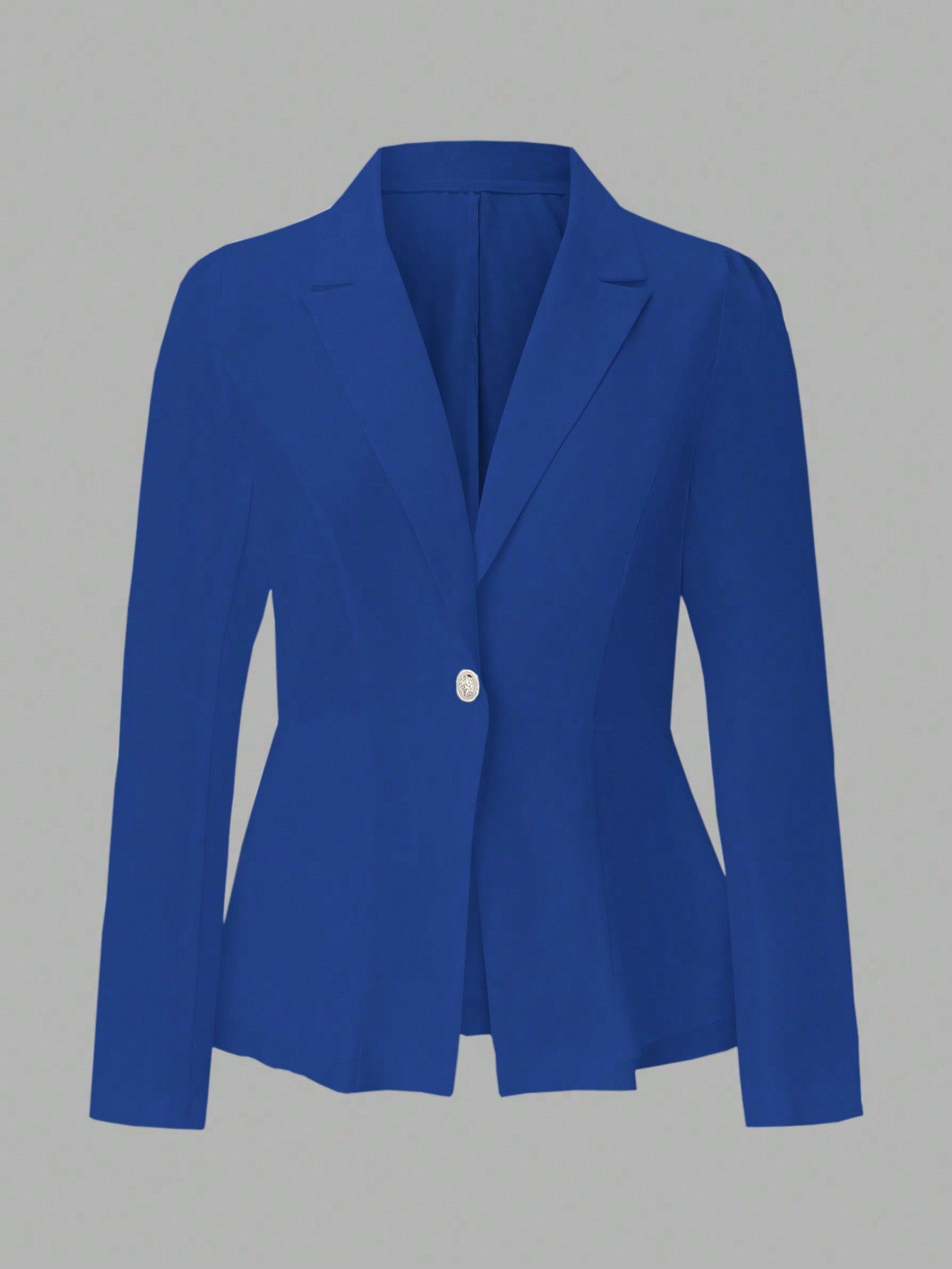 Plus Size Women's Long Sleeve Solid Blazer With Contrast Lapel