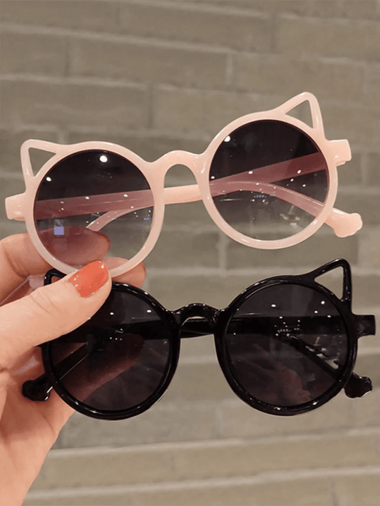 2/4Pairs Unisex Kids' Sunglasses With Cat Eye Frames For Outdoor Sun Protection